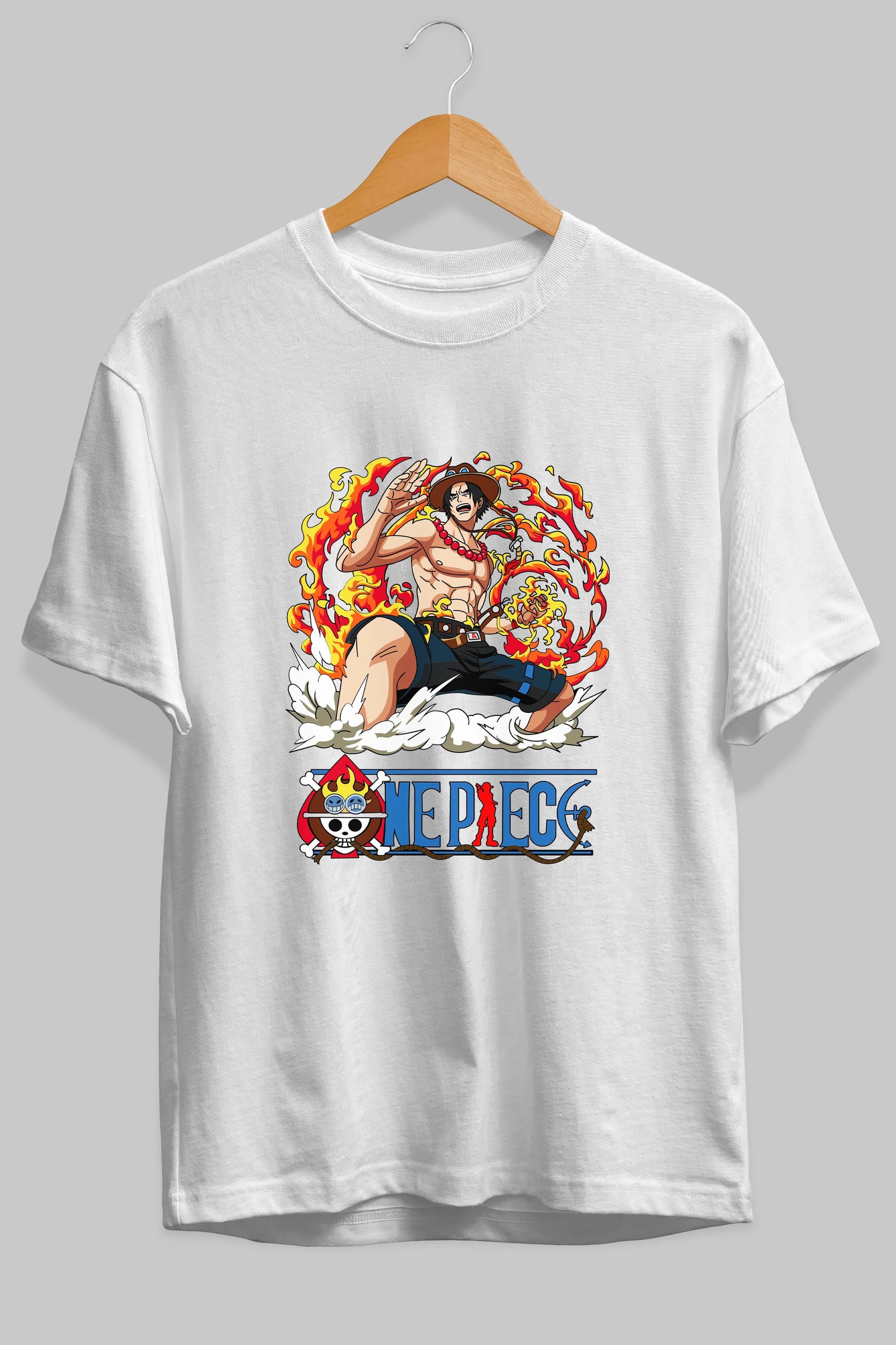 One Piece Anime Ön Baskılı Oversize t-shirt Erkek Kadın Unisex