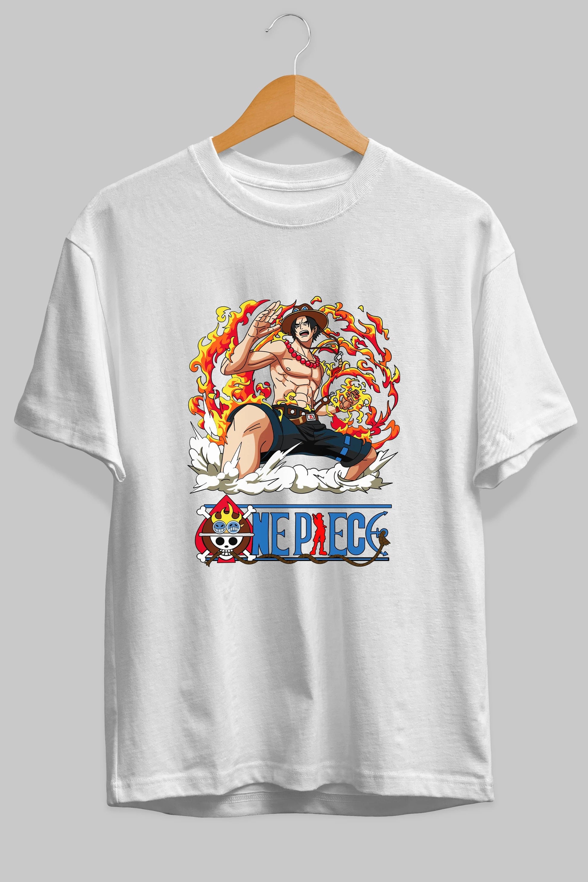 One Piece Anime Ön Baskılı Oversize t-shirt Erkek Kadın Unisex