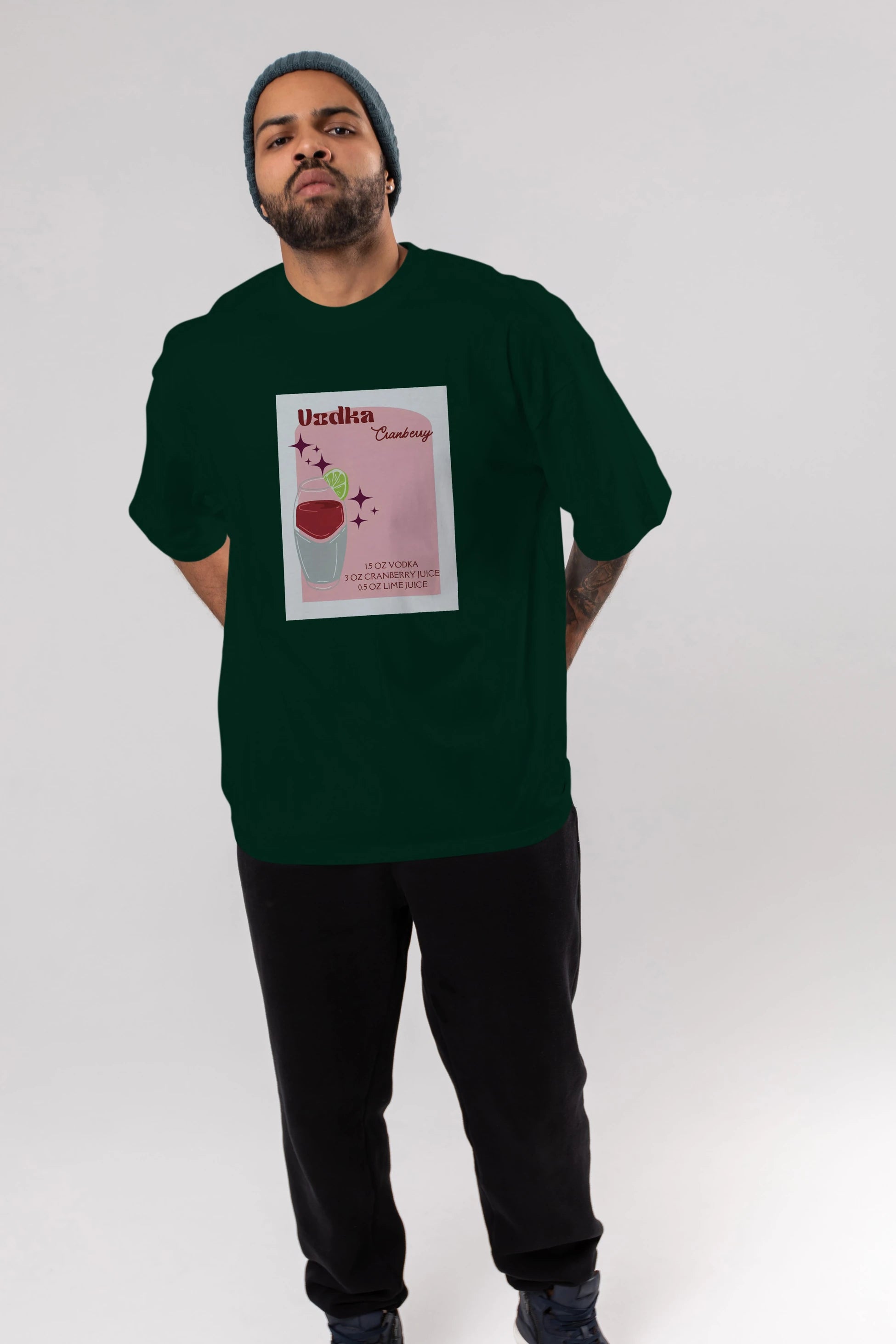 Vodka Cranberry 2 Ön Baskılı Oversize t-shirt Erkek Kadın Unisex %100 Pamuk Bisiklet Yaka tişort