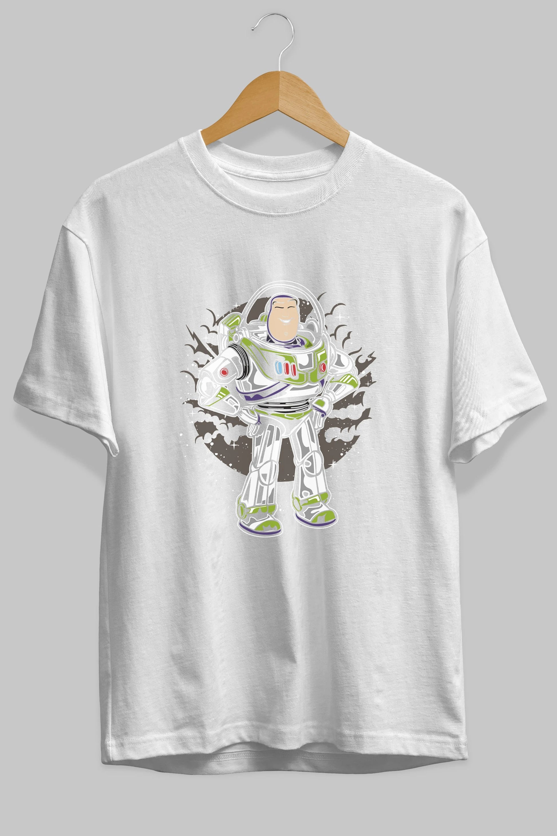 Buzz Ön Baskılı Oversize t-shirt Erkek Kadın Unisex %100 Pamuk tişort