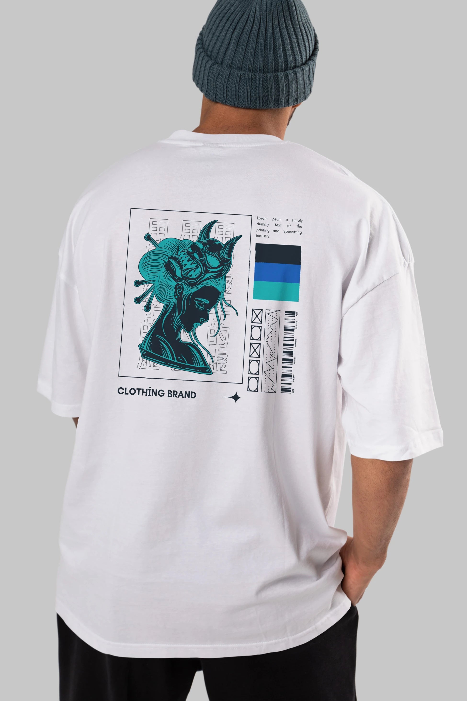 Hipster Japanese Style 2 Arka Baskılı Oversize t-shirt Erkek Kadın Unisex