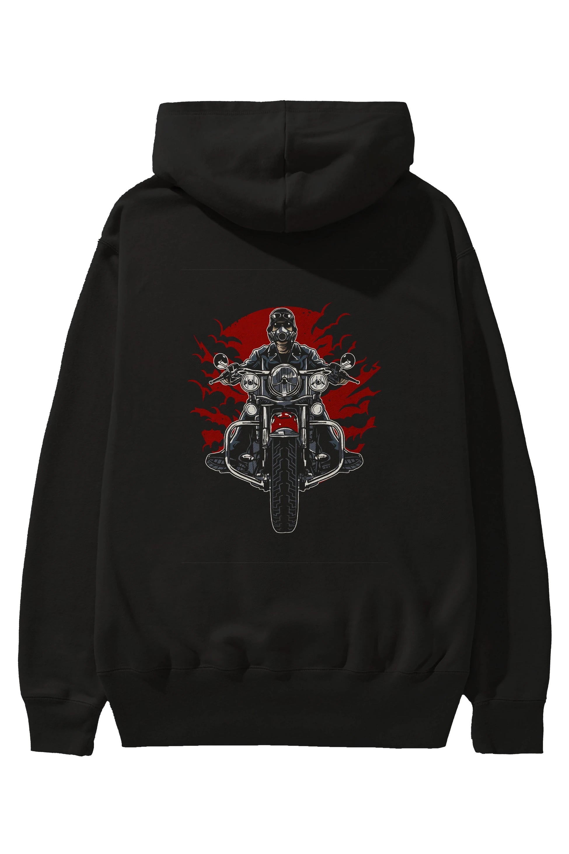 Wild Biker Arka Baskılı Hoodie Oversize Kapüşonlu Sweatshirt Erkek Kadın Unisex