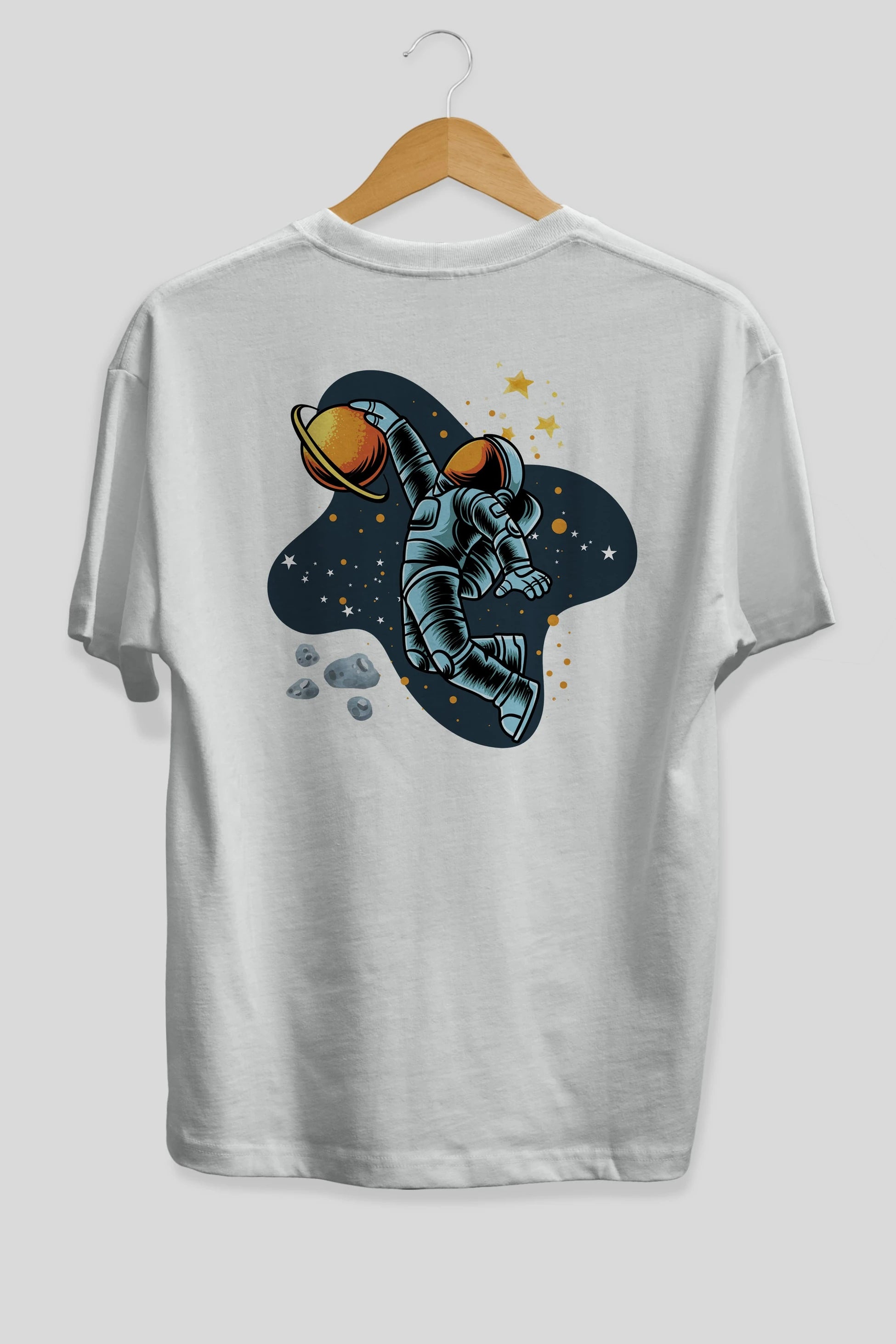 Astronot Basketbol Arka Baskılı Oversize t-shirt Erkek Kadın Unisex
