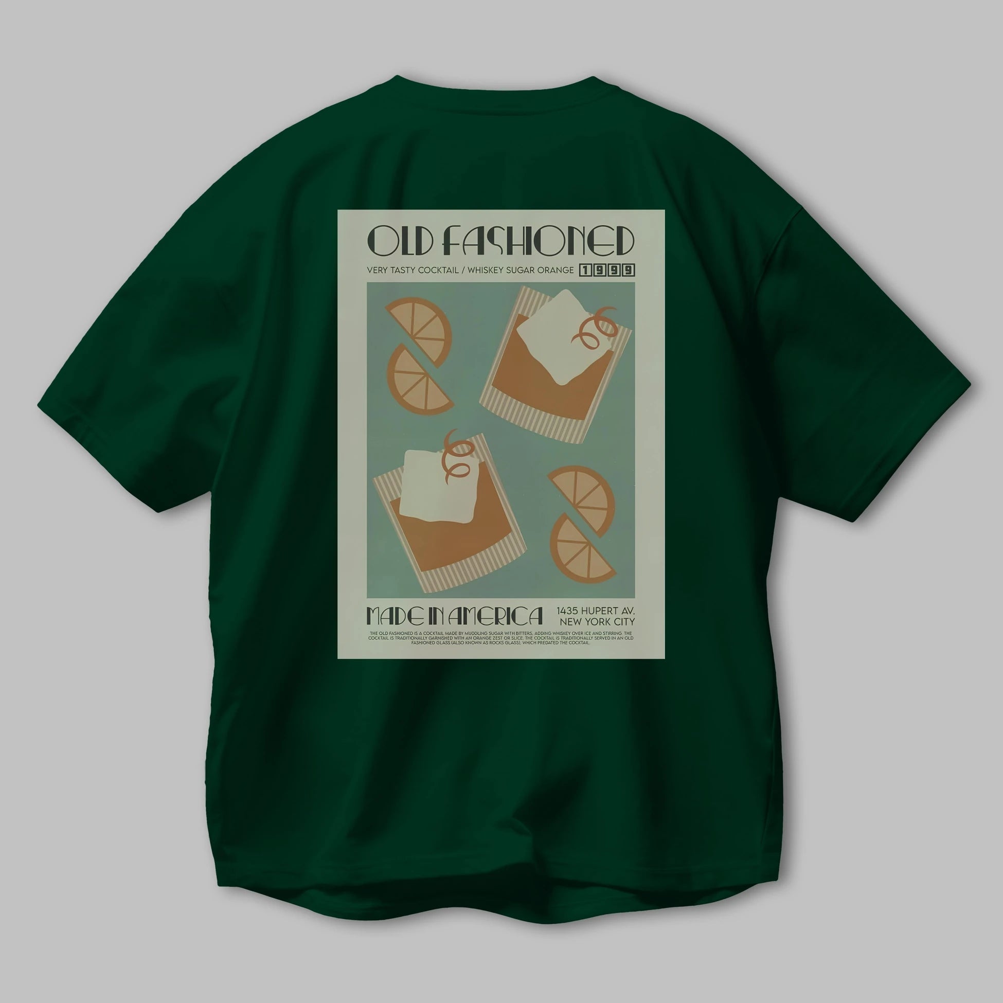 Old Fashioned 2 Arka Baskılı Oversize t-shirt Erkek Kadın Unisex %100 Pamuk Bisiklet Yaka tişort