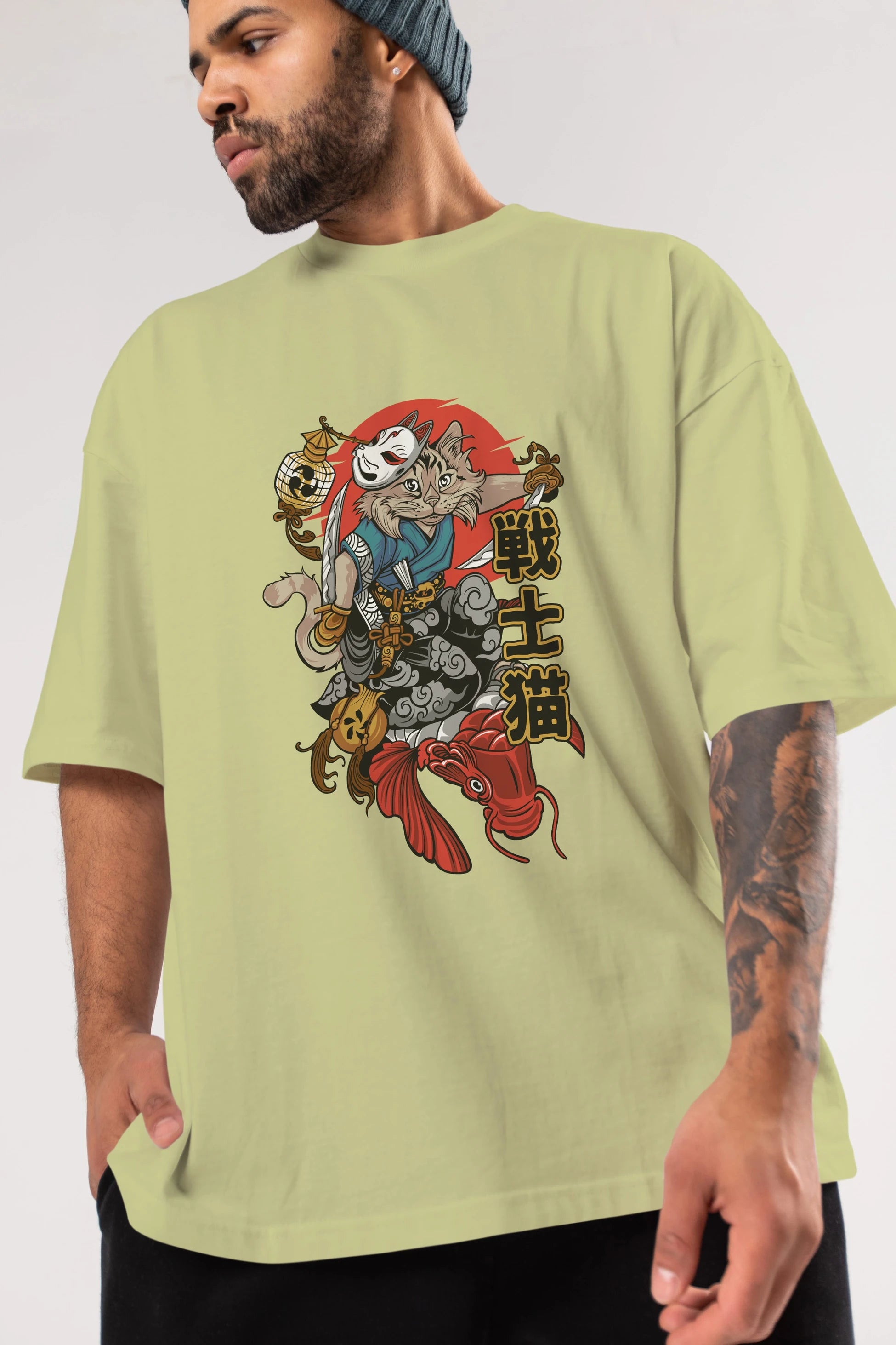 TRIBAL (2) Anime Ön Baskılı Oversize t-shirt %100 pamuk Erkek Kadın Unisex