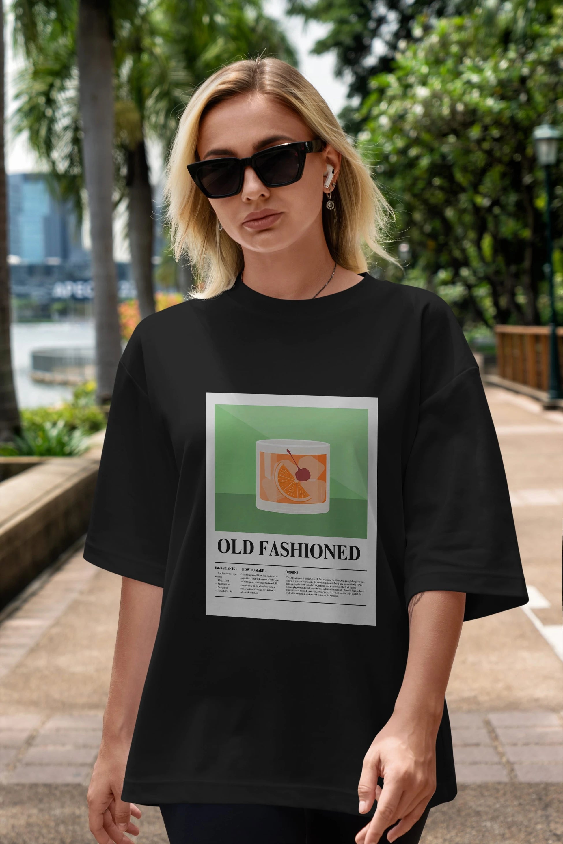 Old Fashioned Ön Baskılı Oversize t-shirt Erkek Kadın Unisex %100 Pamuk Bisiklet Yaka tişort