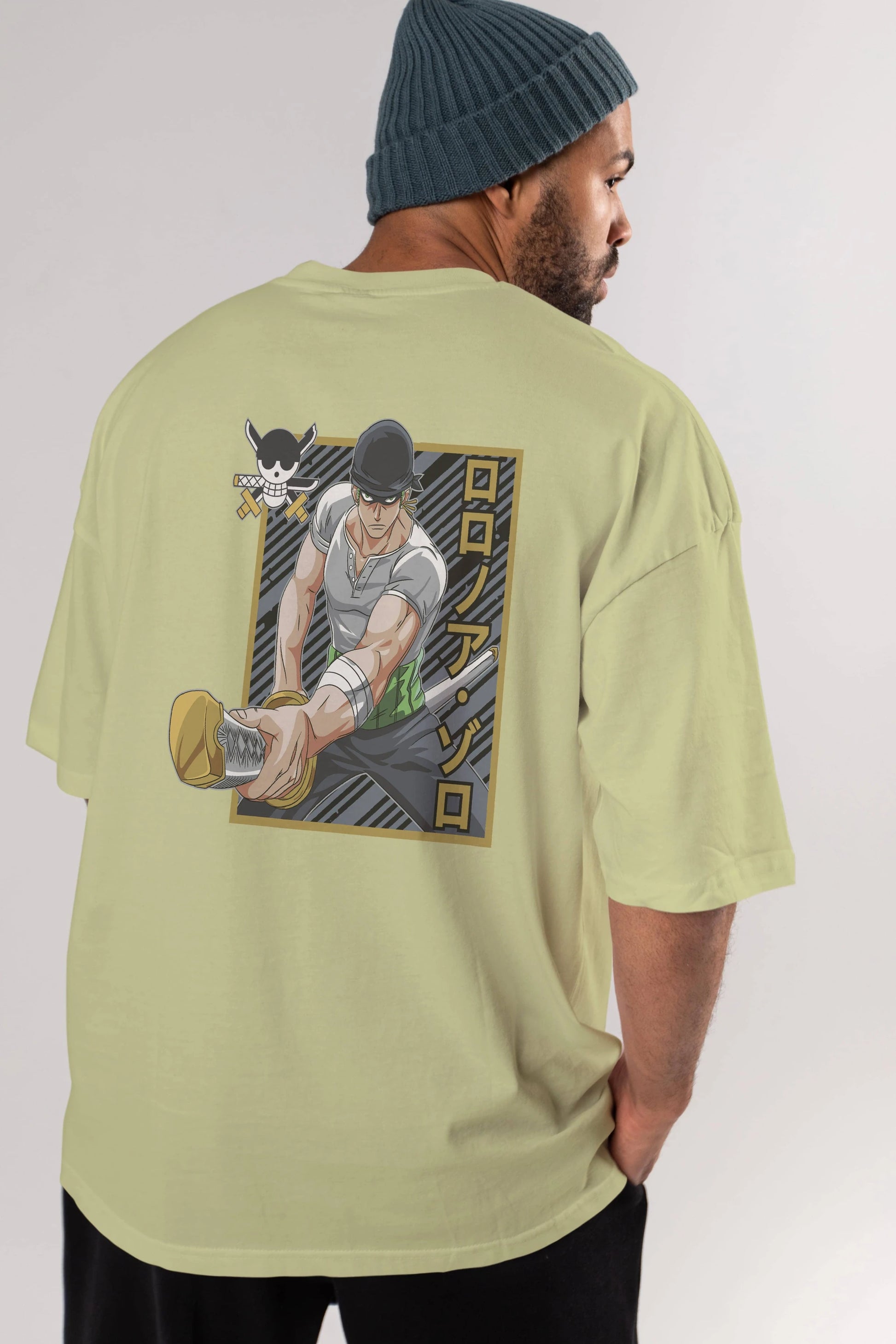 RORONOA ZORO Anime Arka Baskılı Oversize t-shirt Erkek Kadın Unisex