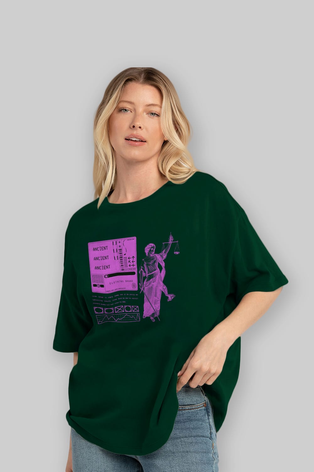 Ancient Streetwear Ön Baskılı Oversize t-shirt Erkek Kadın Unisex