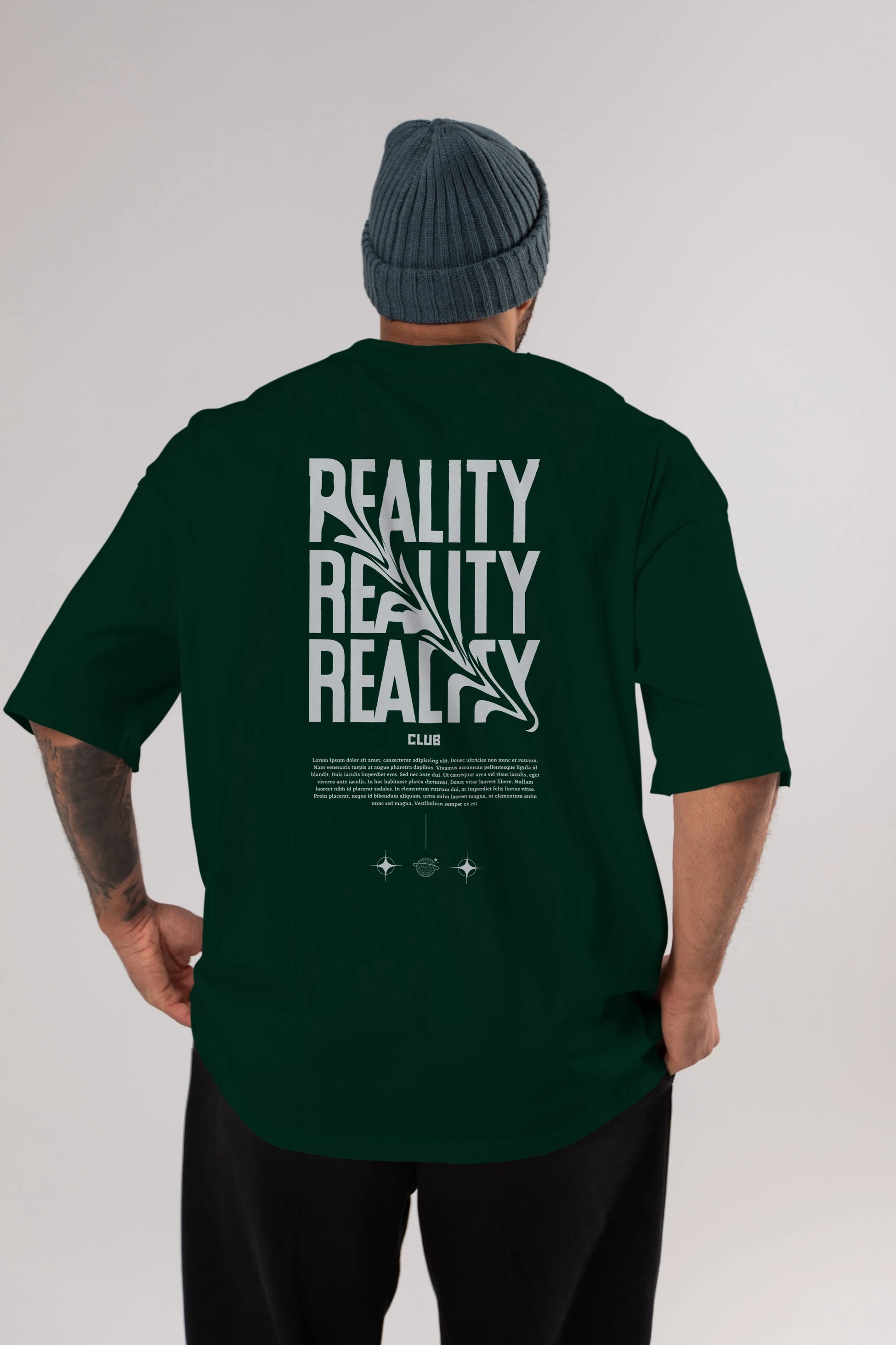 Reality Yazılı Arka Baskılı Oversize t-shirt Erkek Kadın Unisex