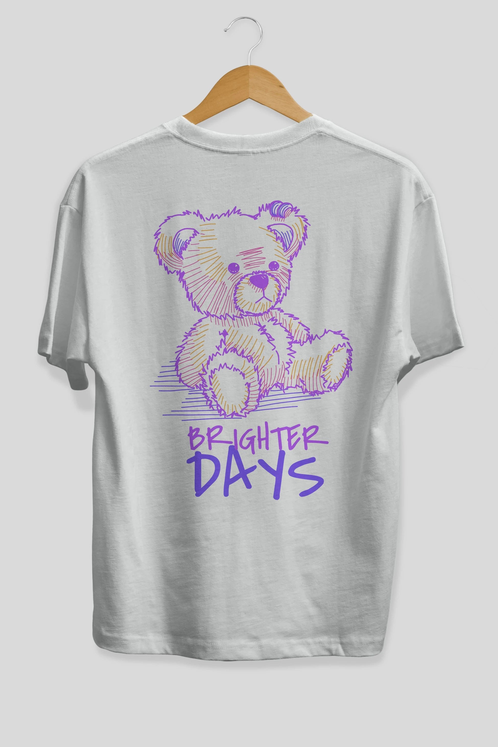 Brighter Days Arka Baskılı Oversize t-shirt Erkek Kadın Unisex