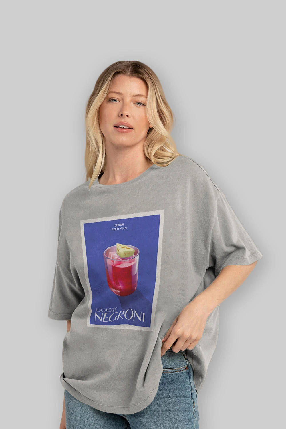 Aguacate Negroni Ön Baskılı Oversize t-shirt Erkek Kadın Unisex %100 Pamuk Bisiklet Yaka tişort