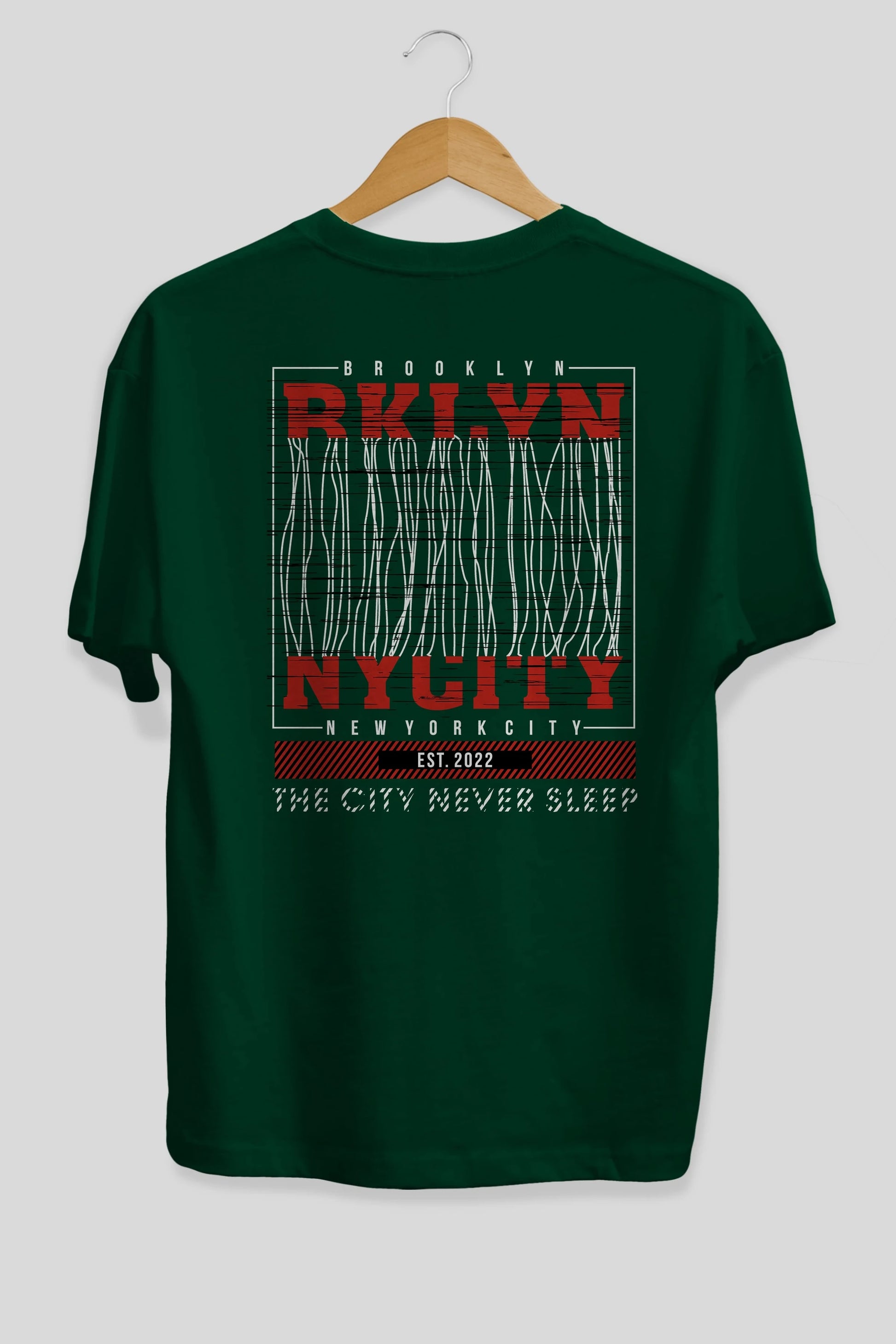 Brooklyn New York City Arka Baskılı Oversize t-shirt Erkek Kadın Unisex