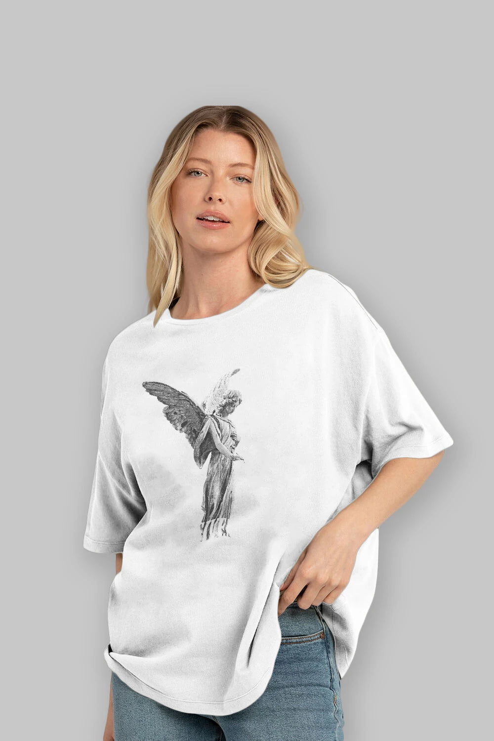 Angel Forgiveness Ön Baskılı Oversize t-shirt Erkek Kadın Unisex