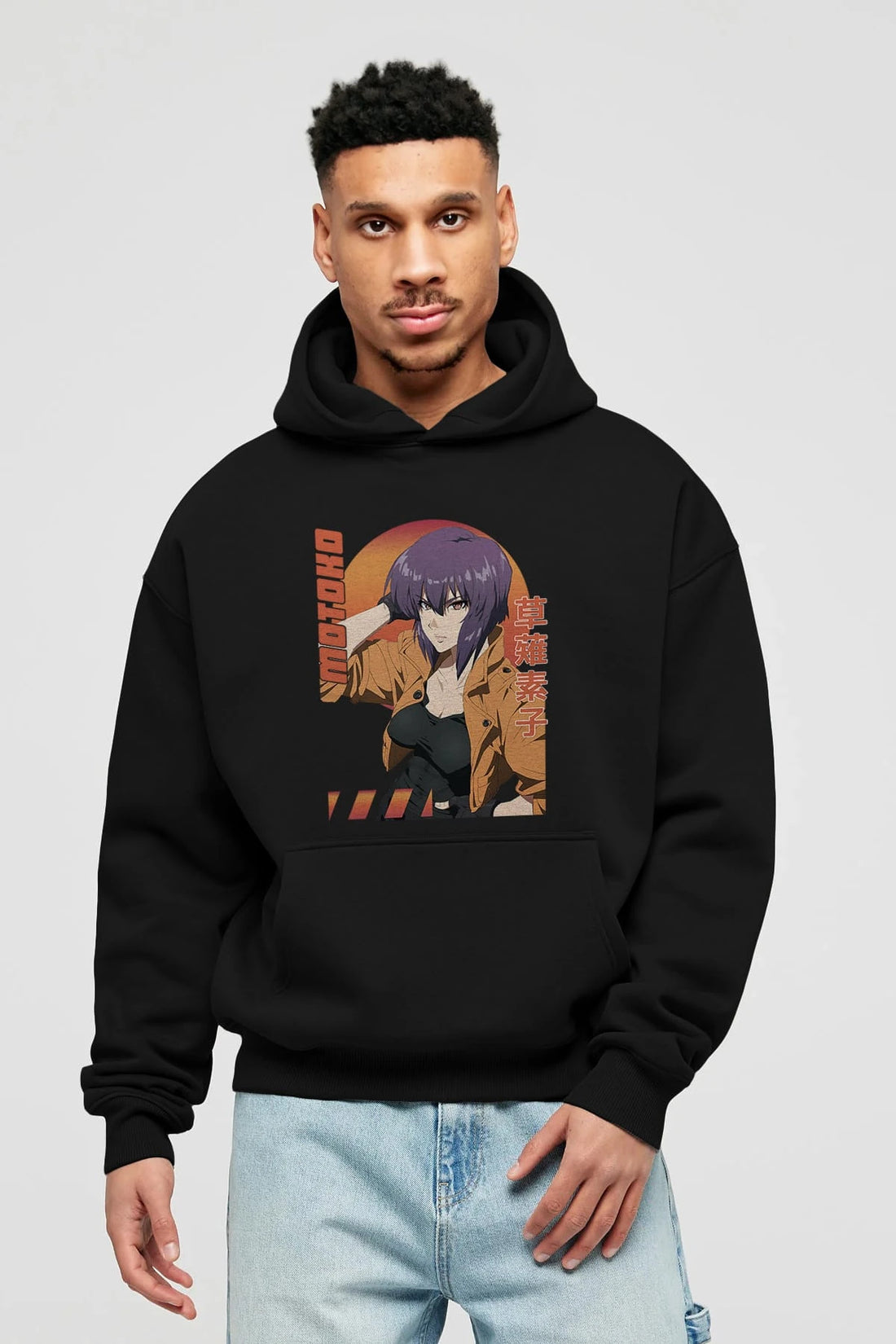 Motoko Kusanagi 9 Anime Ön Baskılı Hoodie Oversize Kapüşonlu Sweatshirt Erkek Kadın Unisex