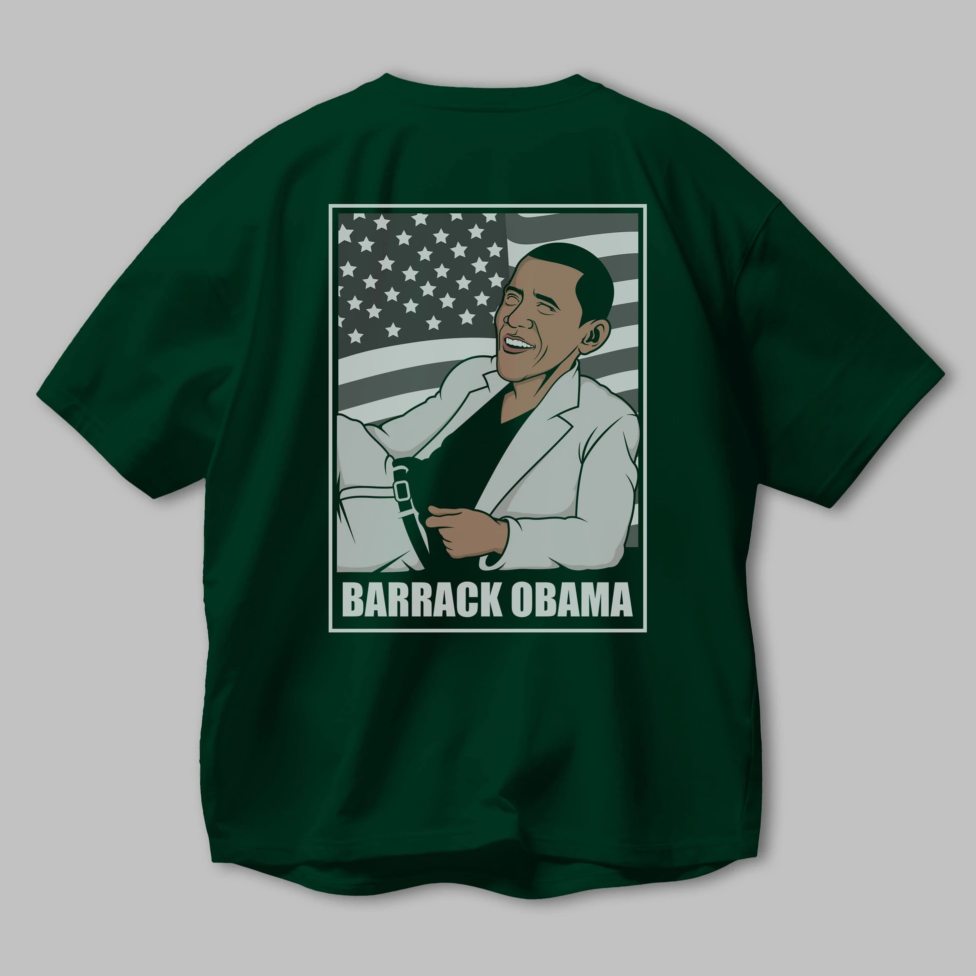 Obama Thriller Arka Baskılı Oversize t-shirt Erkek Kadın Unisex %100 Pamuk tişort