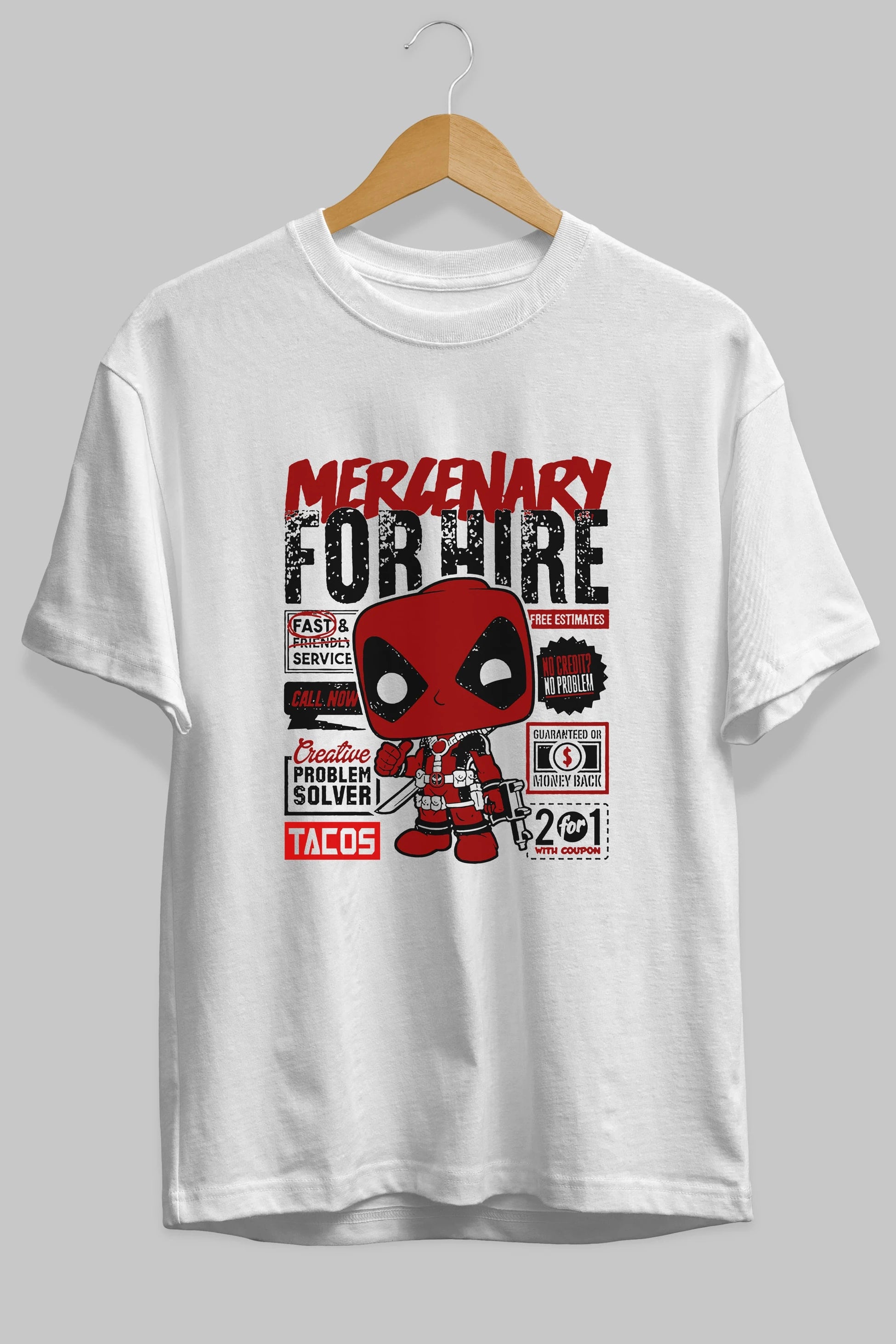 Deadpool (18) Ön Baskılı Oversize t-shirt Erkek Kadın Unisex %100 Pamuk Bisiklet Yaka tişort