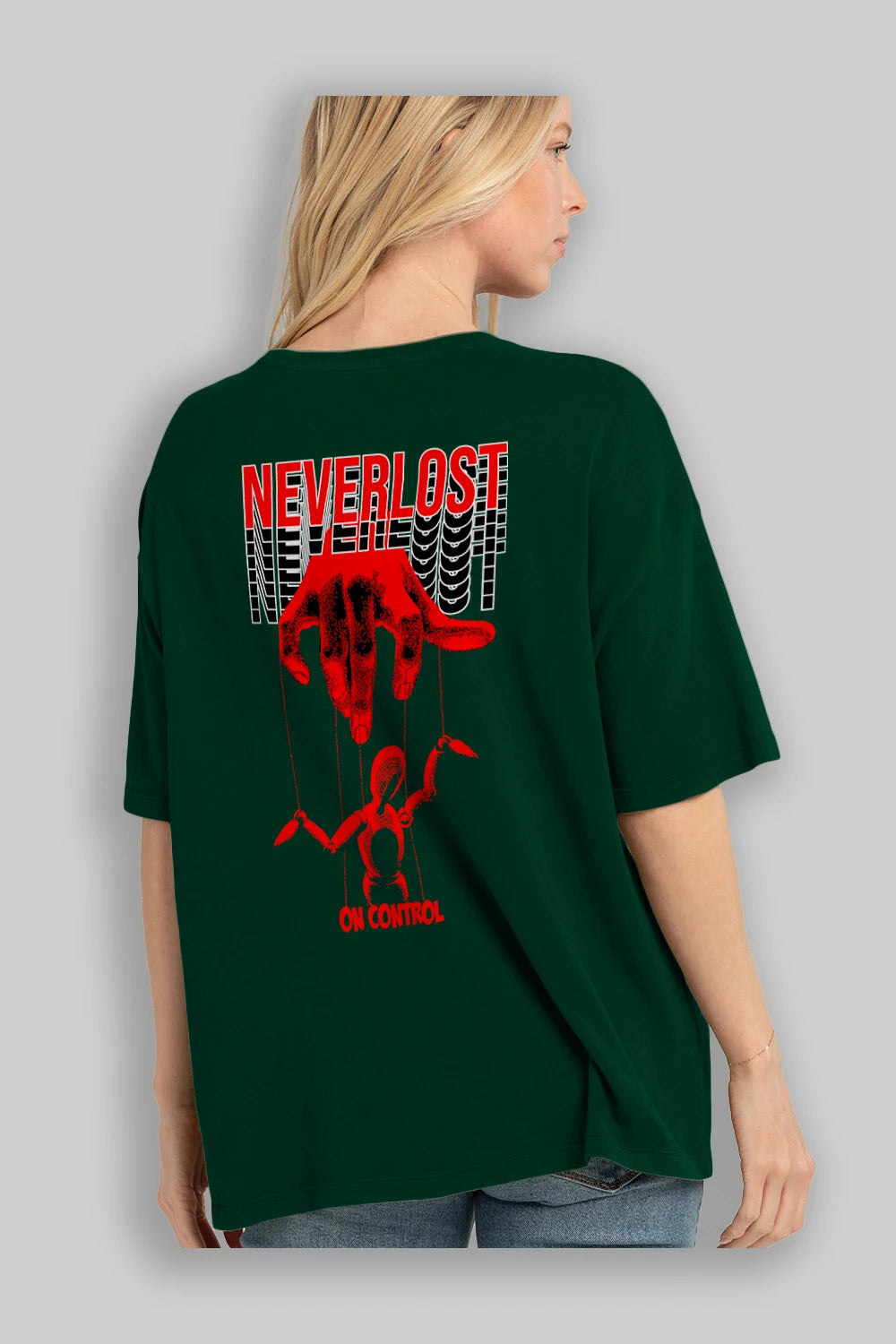 Neverlost on Control Arka Baskılı Oversize t-shirt Erkek Kadın Unisex