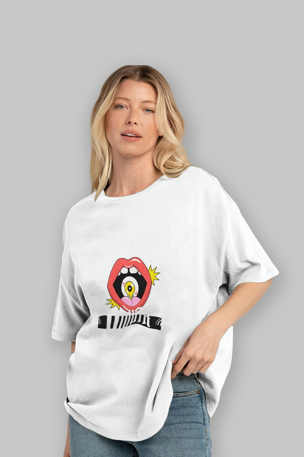 Watch Your Mouth Ön Baskılı Oversize t-shirt Erkek Kadın Unisex