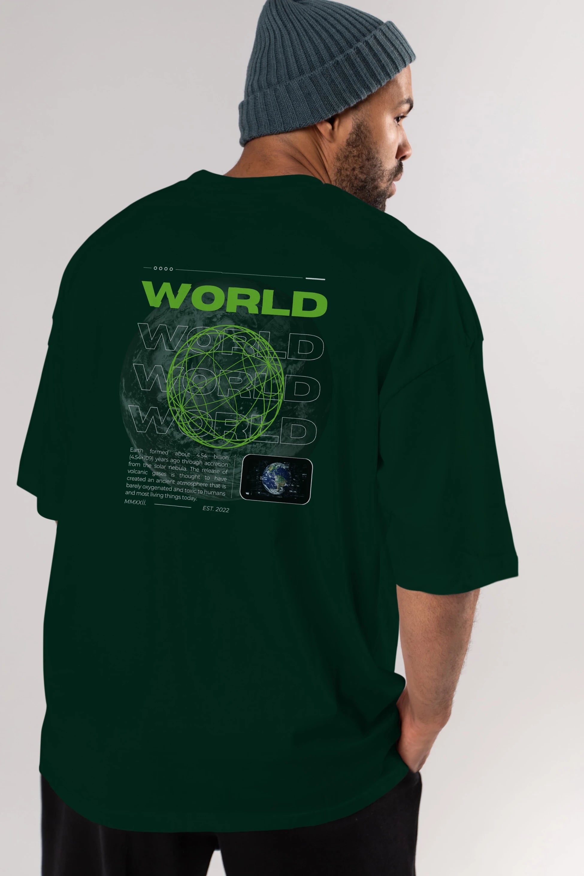 World Streetwear Arka Baskılı Oversize t-shirt Erkek Kadın Unisex