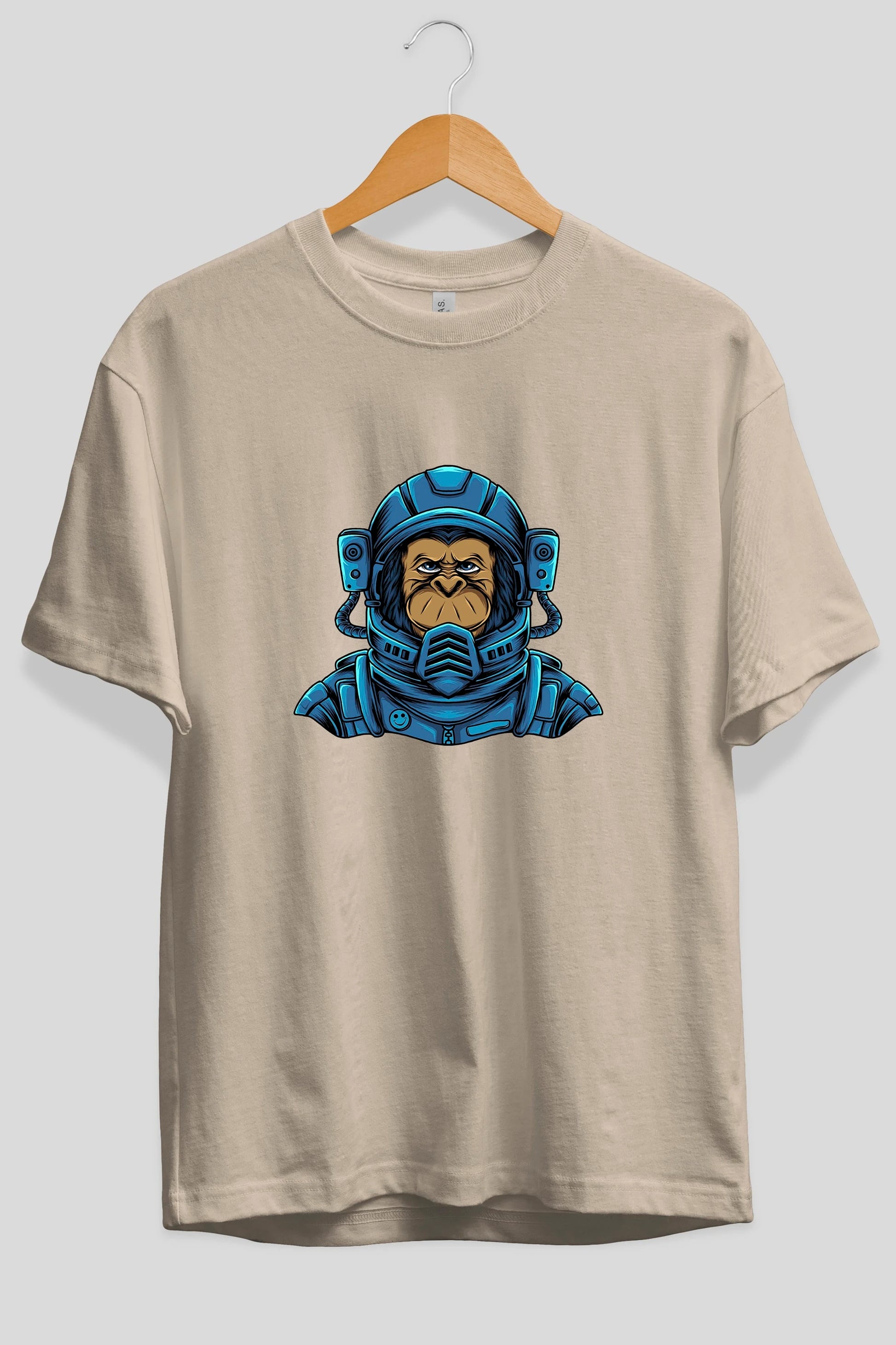 Astromonkey Ön Baskılı Oversize t-shirt Erkek Kadın Unisex