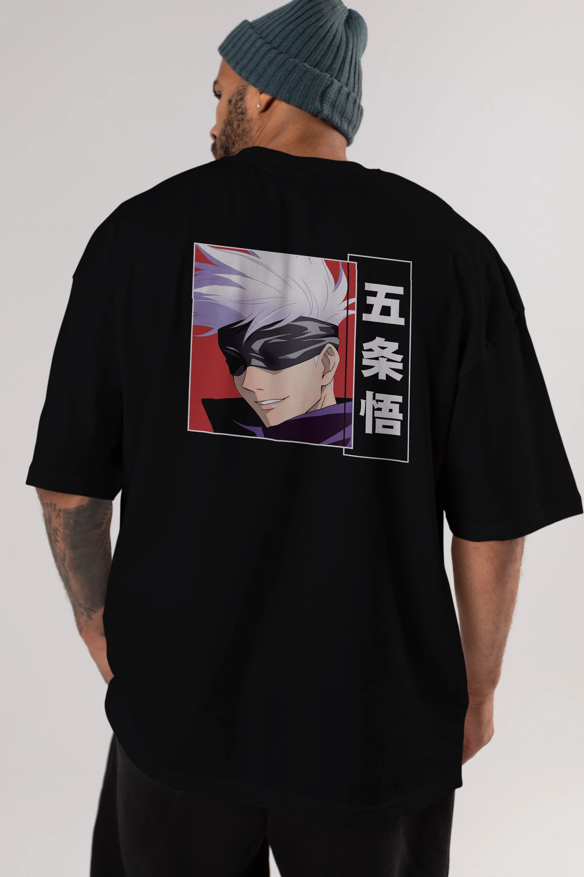 SATORU GOJO Anime Arka Baskılı Oversize t-shirt Erkek Kadın Unisex