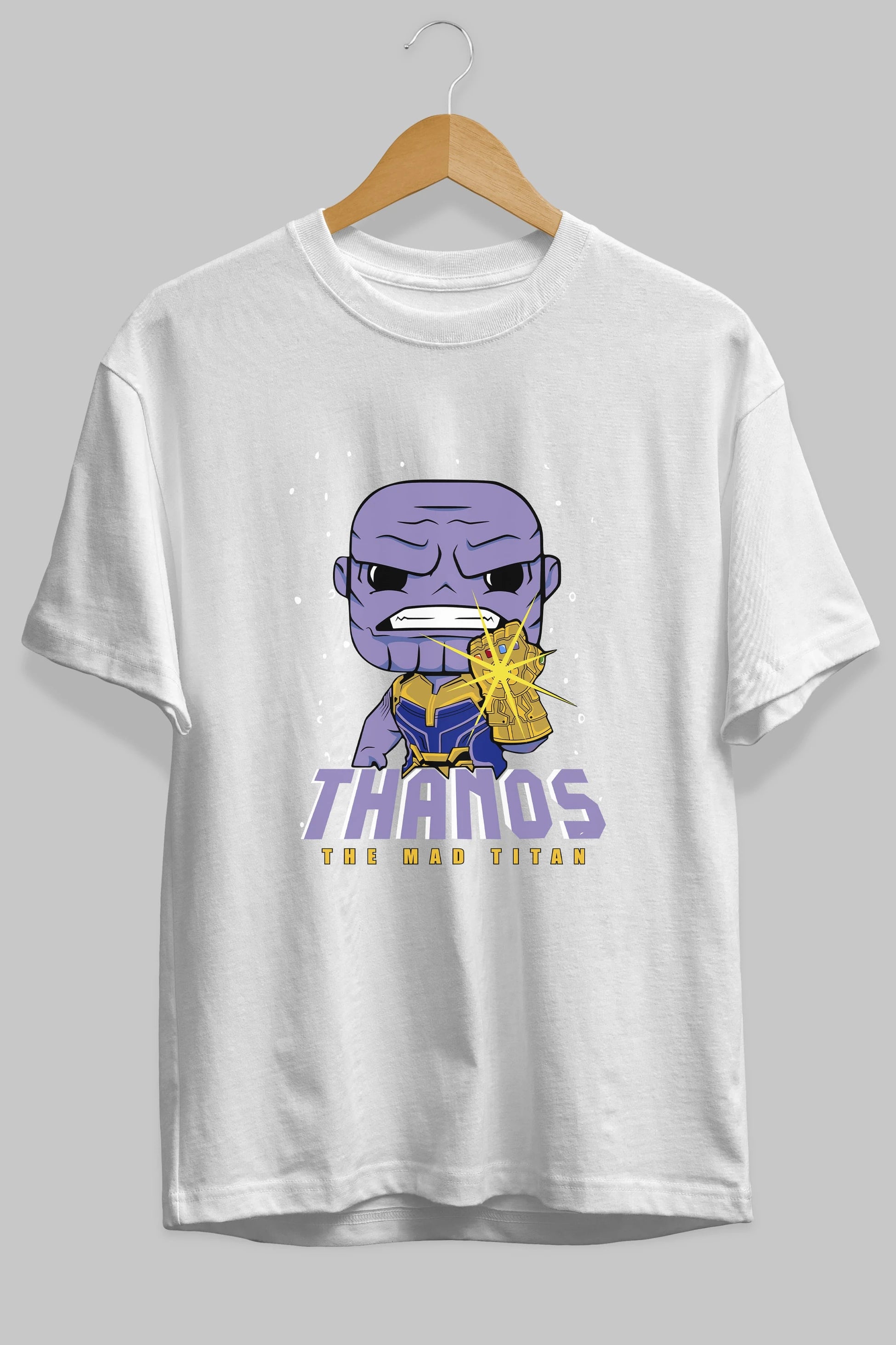 Thanos (1) Ön Baskılı Oversize t-shirt Erkek Kadın Unisex %100 Pamuk Bisiklet Yaka tişort