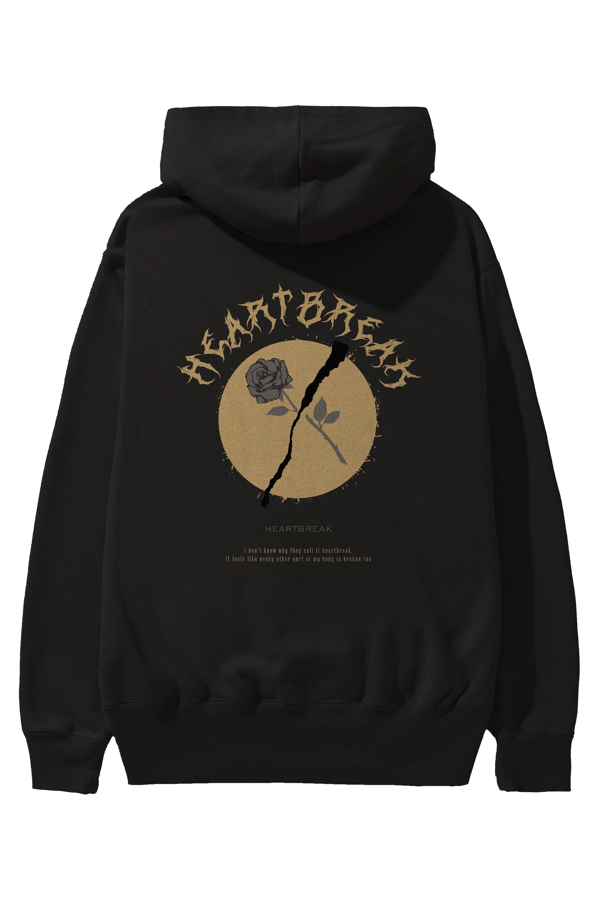 Heartbreak Arka Baskılı Hoodie Oversize Kapüşonlu Sweatshirt Erkek Kadın Unisex