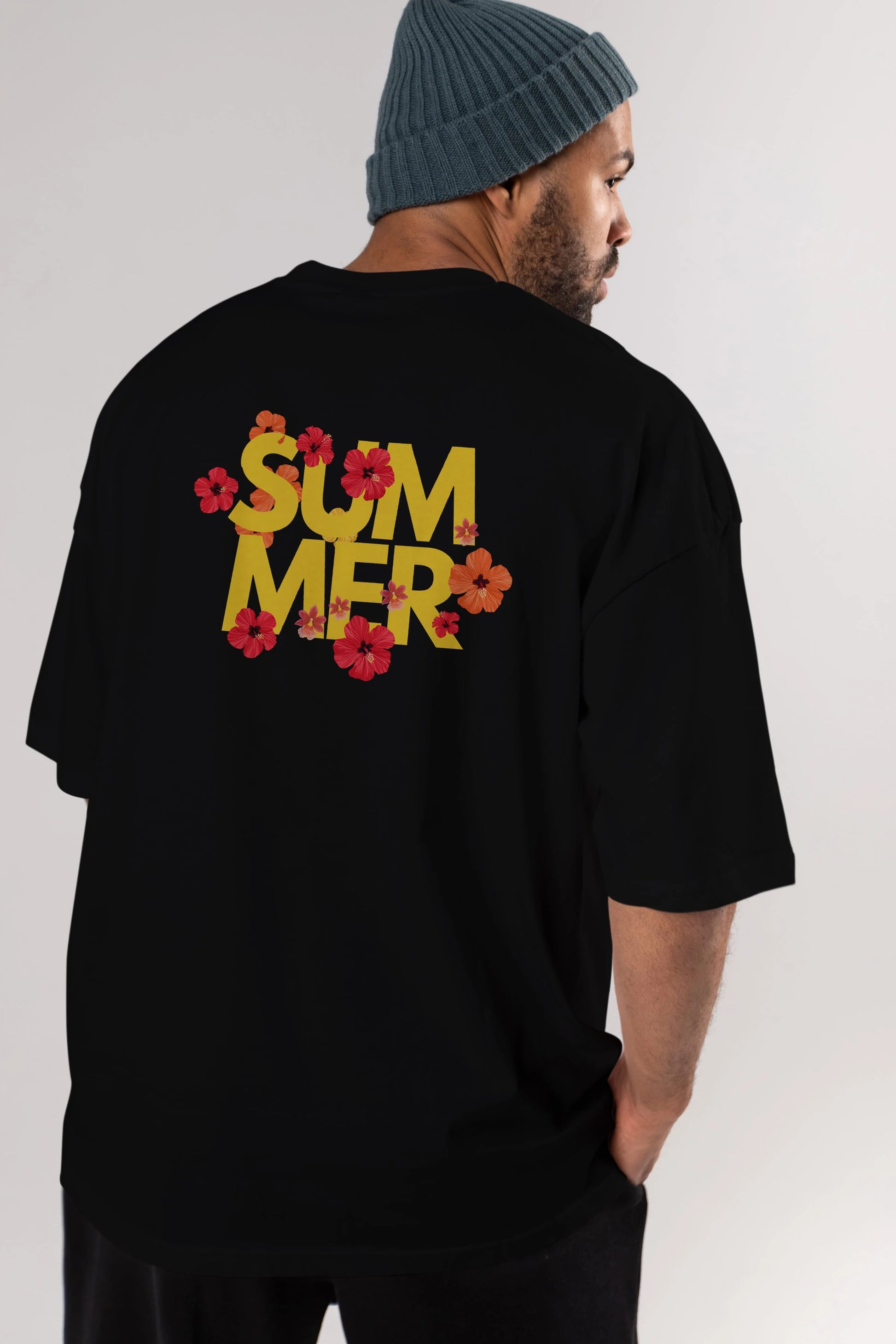 Summer Yazılı 2 Arka Baskılı Oversize t-shirt Erkek Kadın Unisex