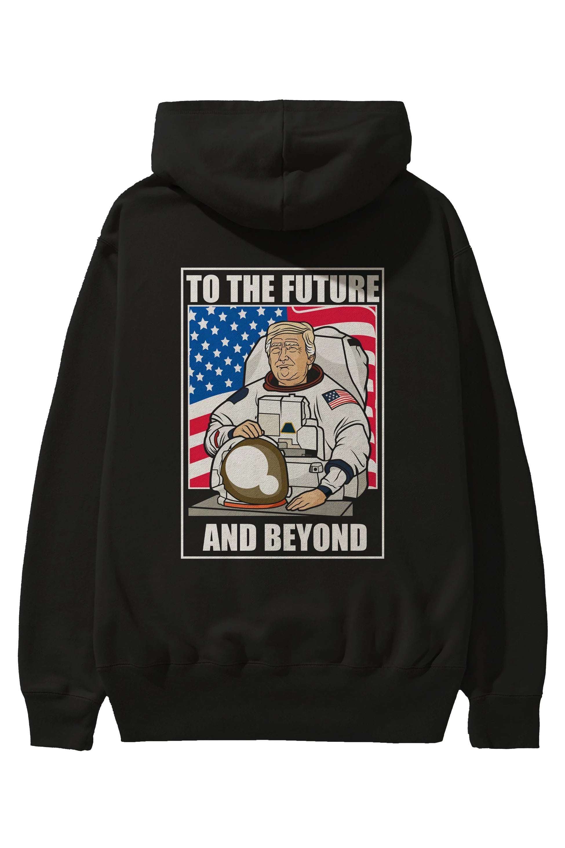 Trumpstronaut Arka Baskılı Hoodie Oversize Kapüşonlu Sweatshirt Erkek Kadın Unisex