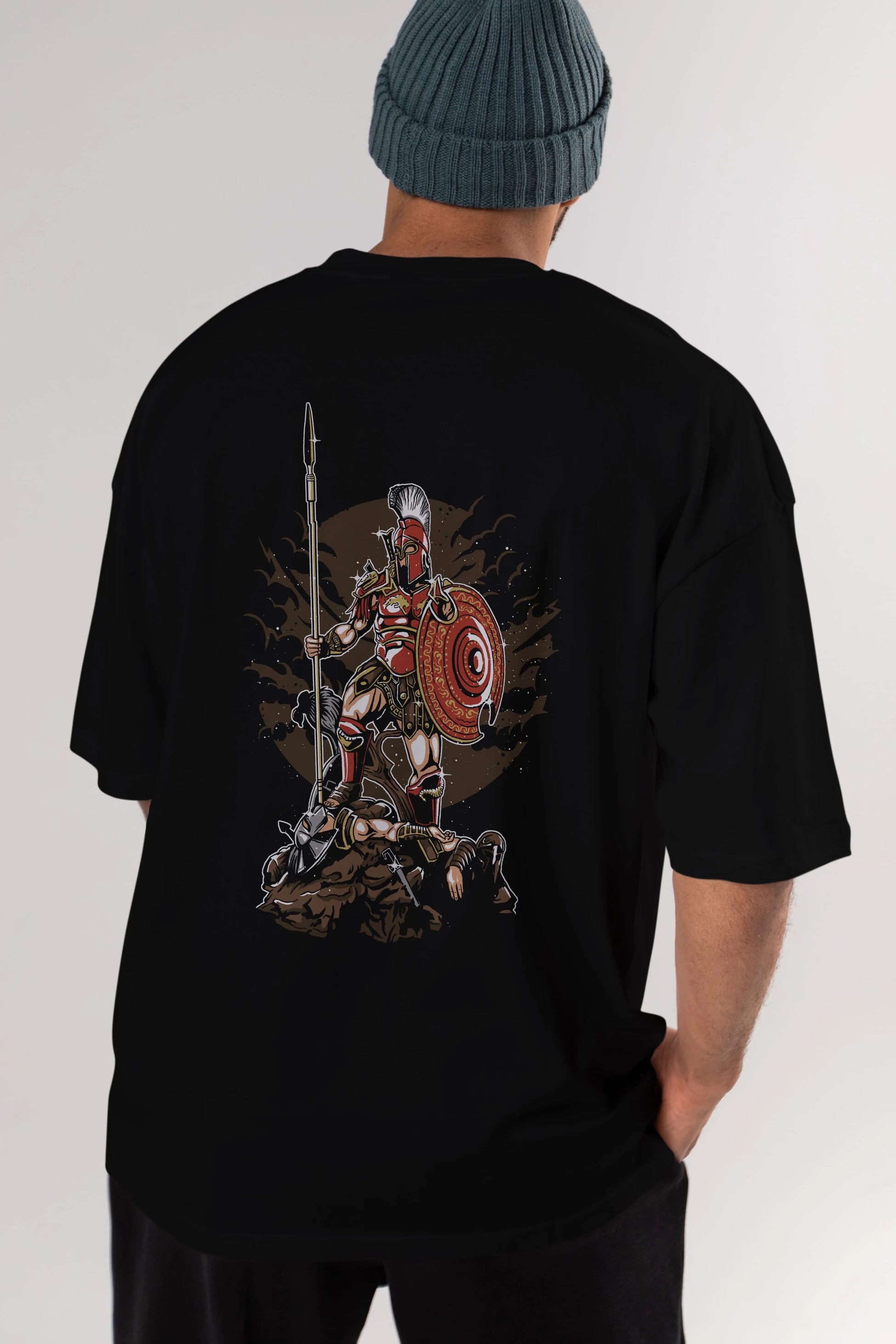 Sparta Arka Baskılı Oversize t-shirt Erkek Kadın Unisex %100 Pamuk
