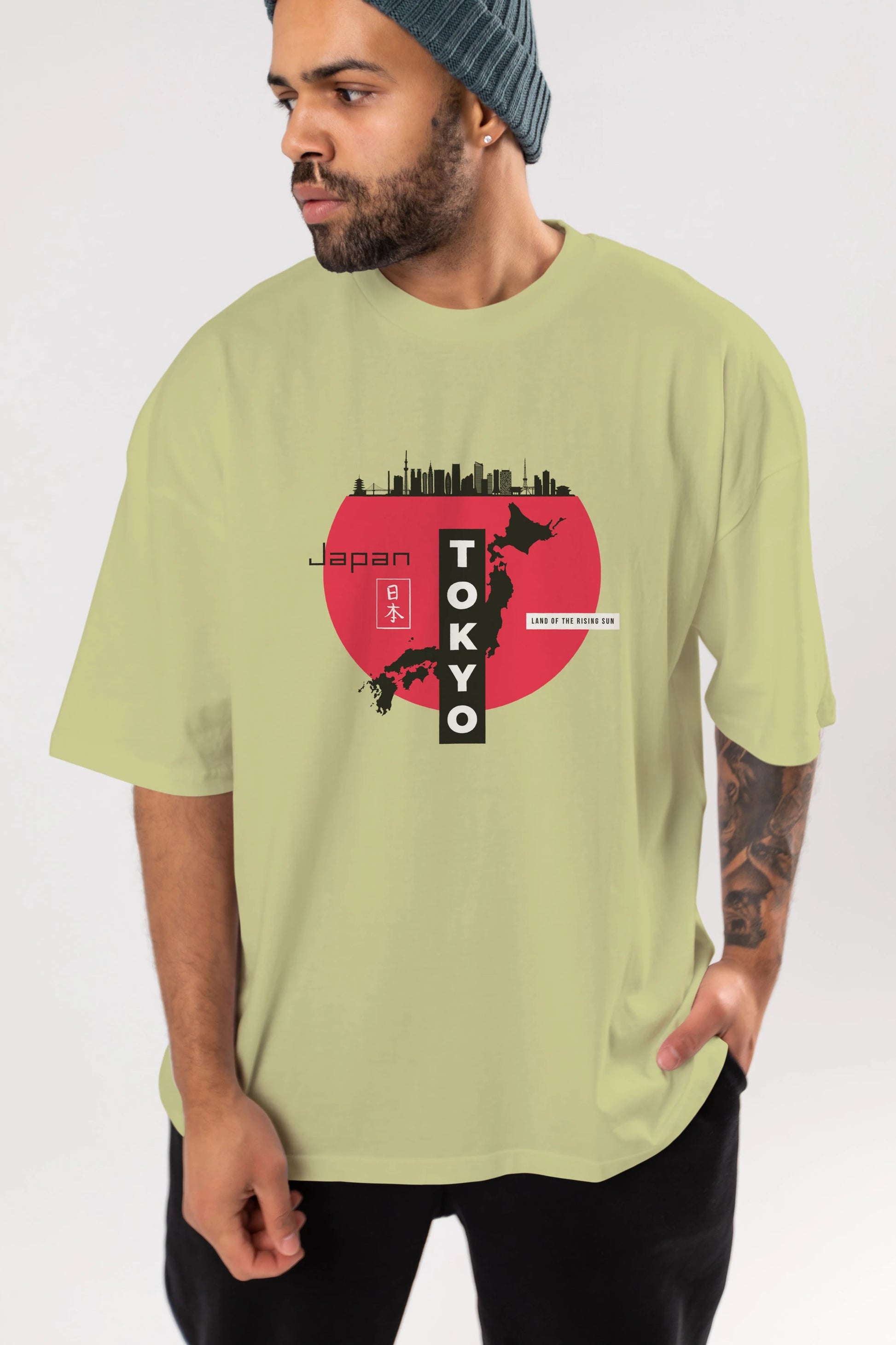 Japan Tokyo Ön Baskılı Oversize t-shirt Erkek Kadın Unisex