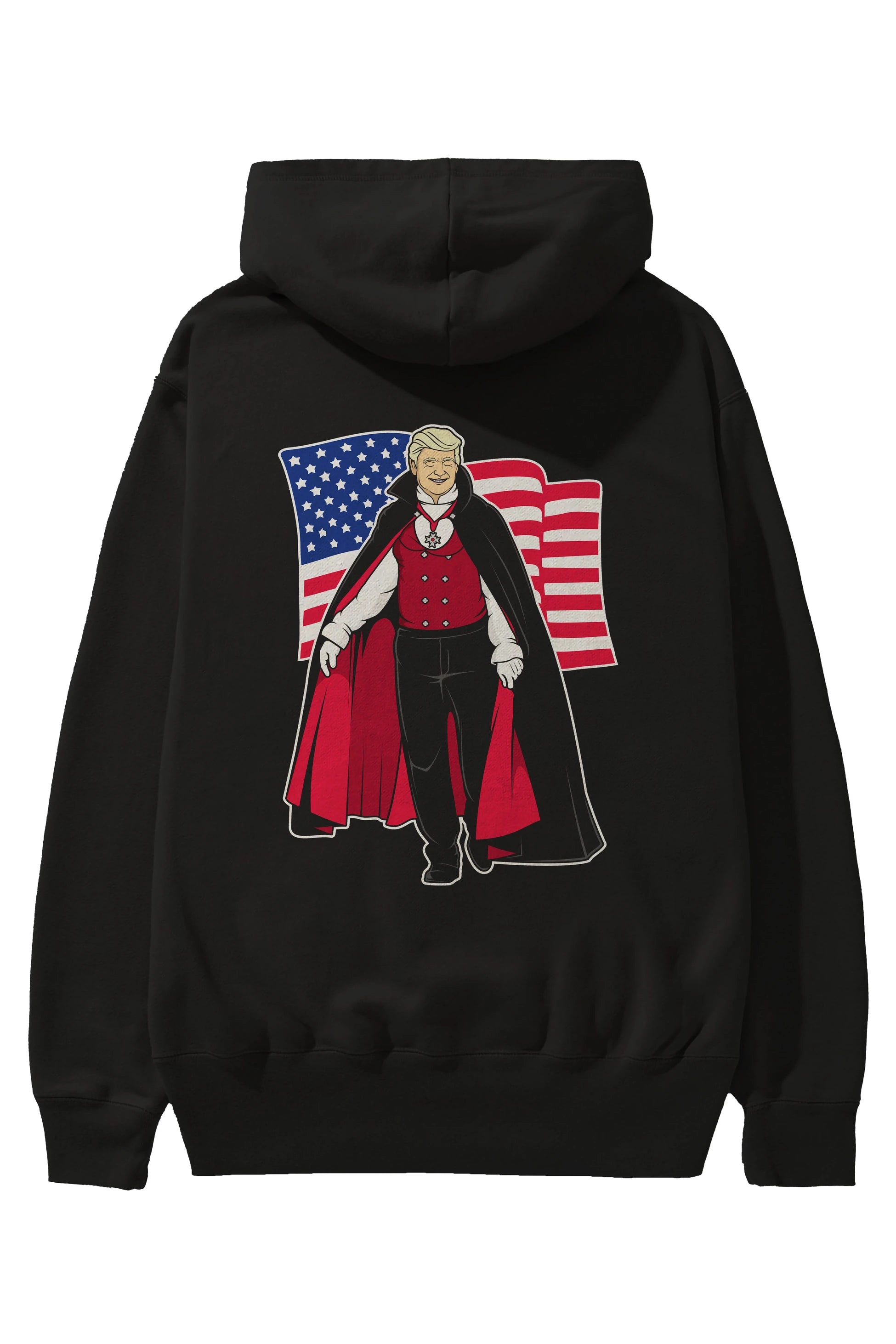 Trump Dracula Arka Baskılı Hoodie Oversize Kapüşonlu Sweatshirt Erkek Kadın Unisex