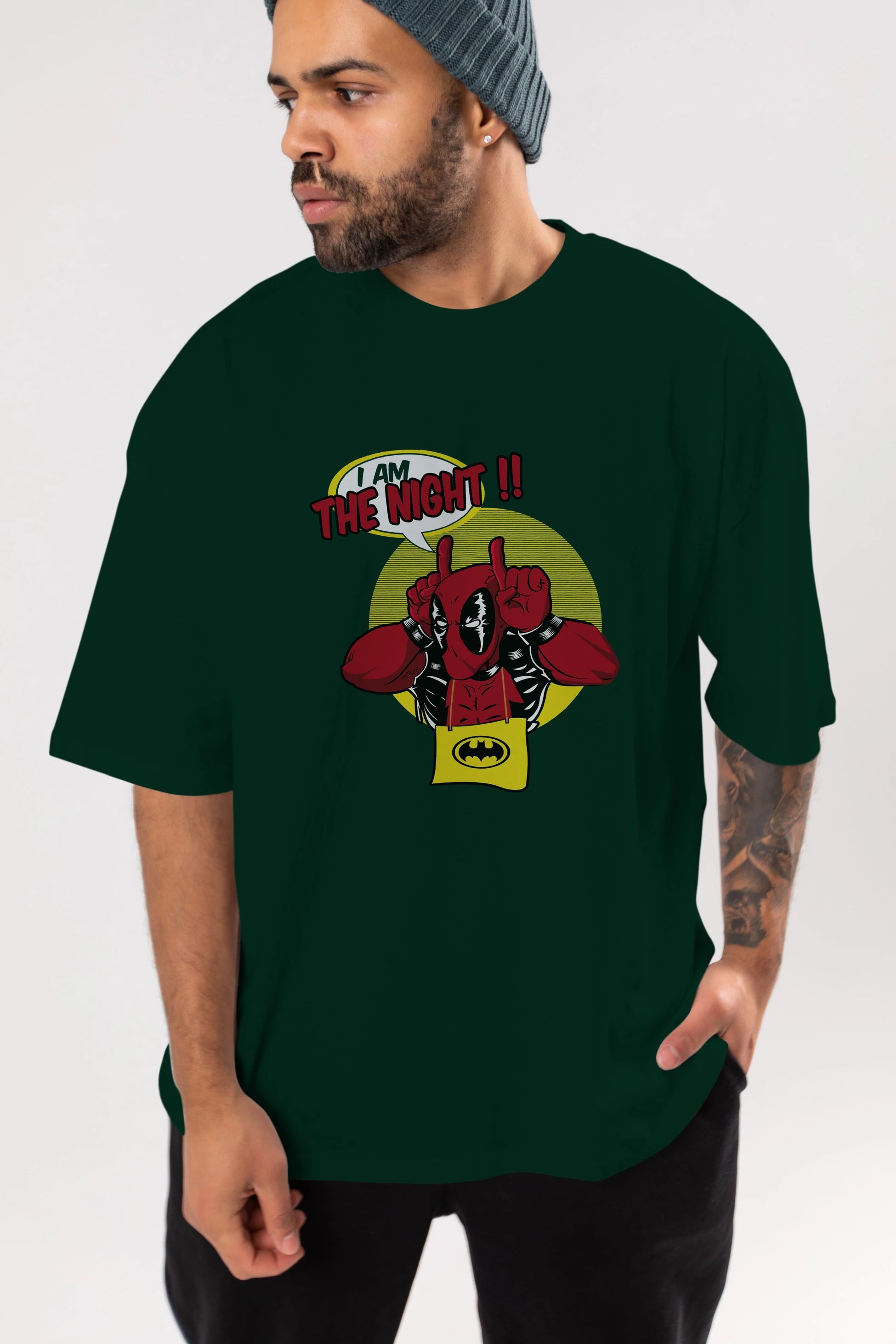 Deadpool (1) Ön Baskılı Oversize t-shirt Erkek Kadın Unisex %100 Pamuk Bisiklet Yaka tişort