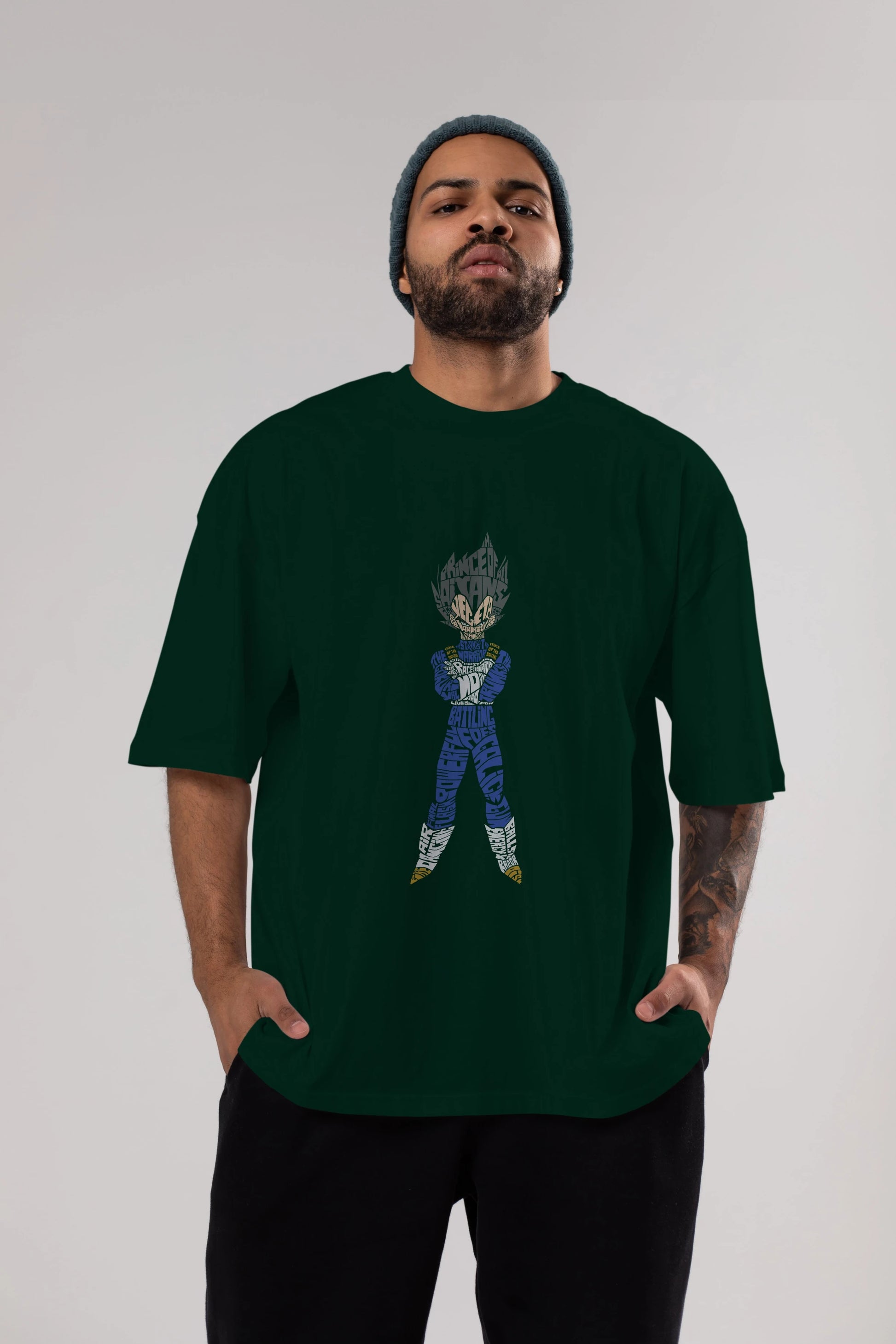 Vegeta Ön Baskılı Oversize t-shirt %100 pamuk Erkek Kadın Unisex