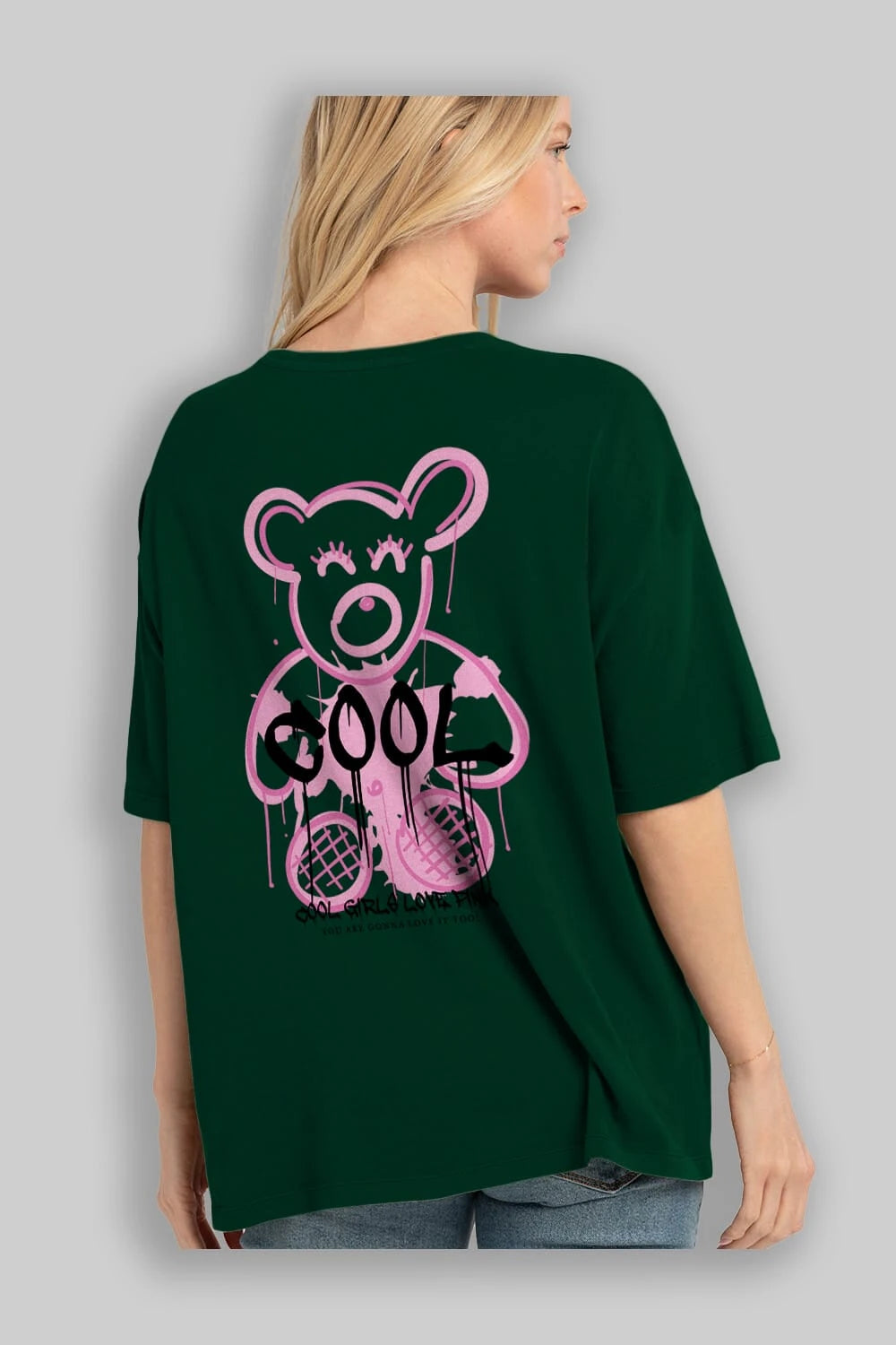 Cool Bear Arka Baskılı Oversize t-shirt Erkek Kadın Unisex