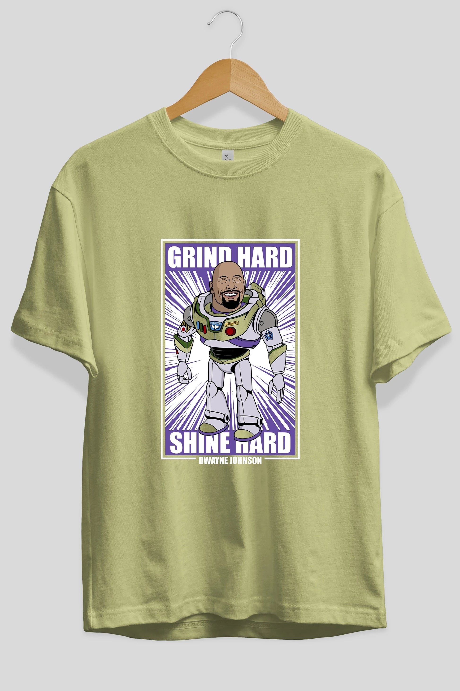 Dwayne Johnson Buzz Lightyear Ön Baskılı Oversize t-shirt Erkek Kadın Unisex %100 Pamuk tişort