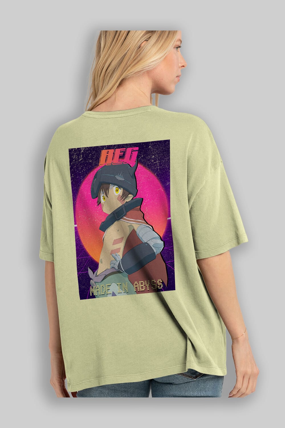 Reg 7 Anime Arka Baskılı Oversize t-shirt Erkek Kadın Unisex