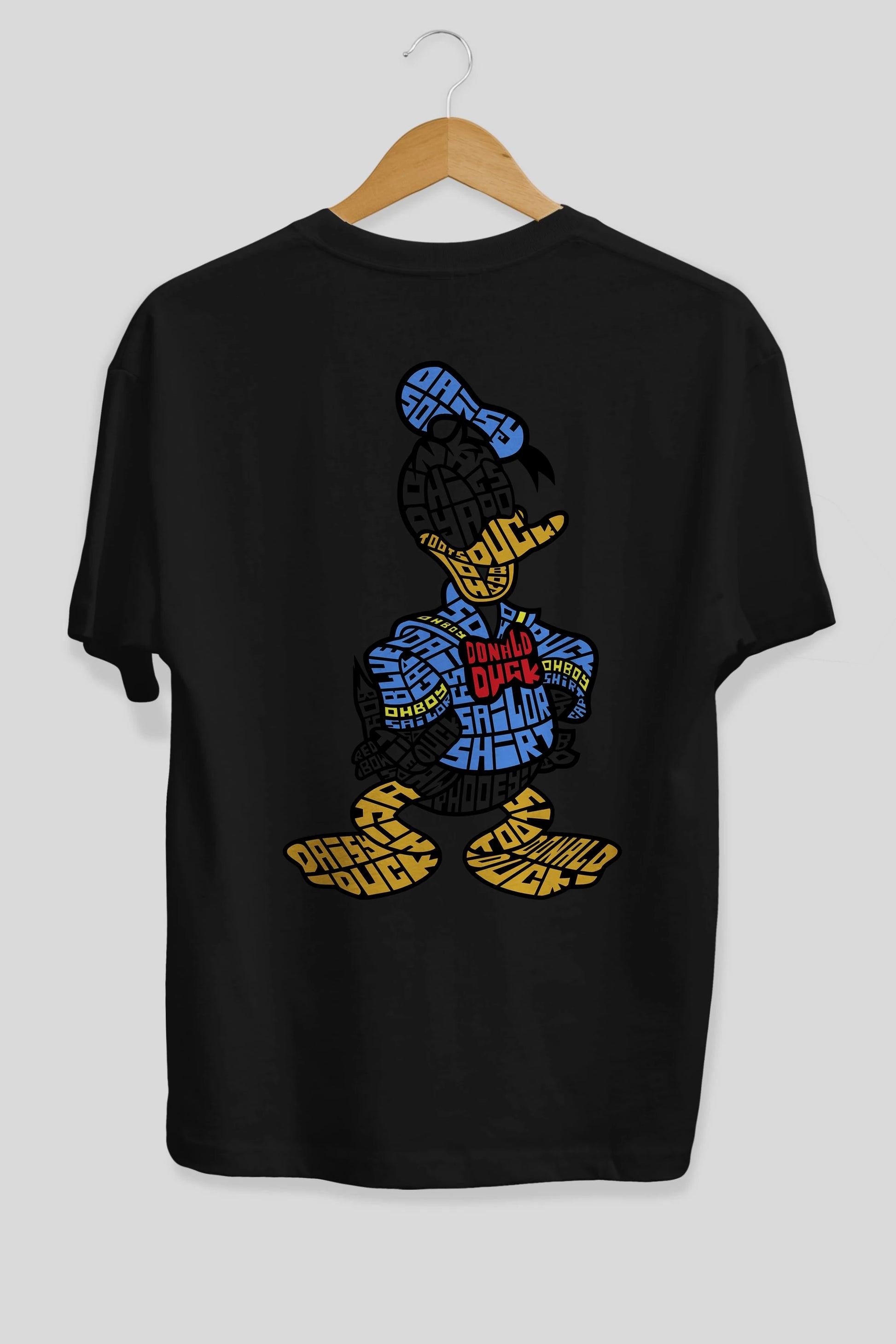 Donald Arka Baskılı Oversize t-shirt %100 pamuk Erkek Kadın Unisex