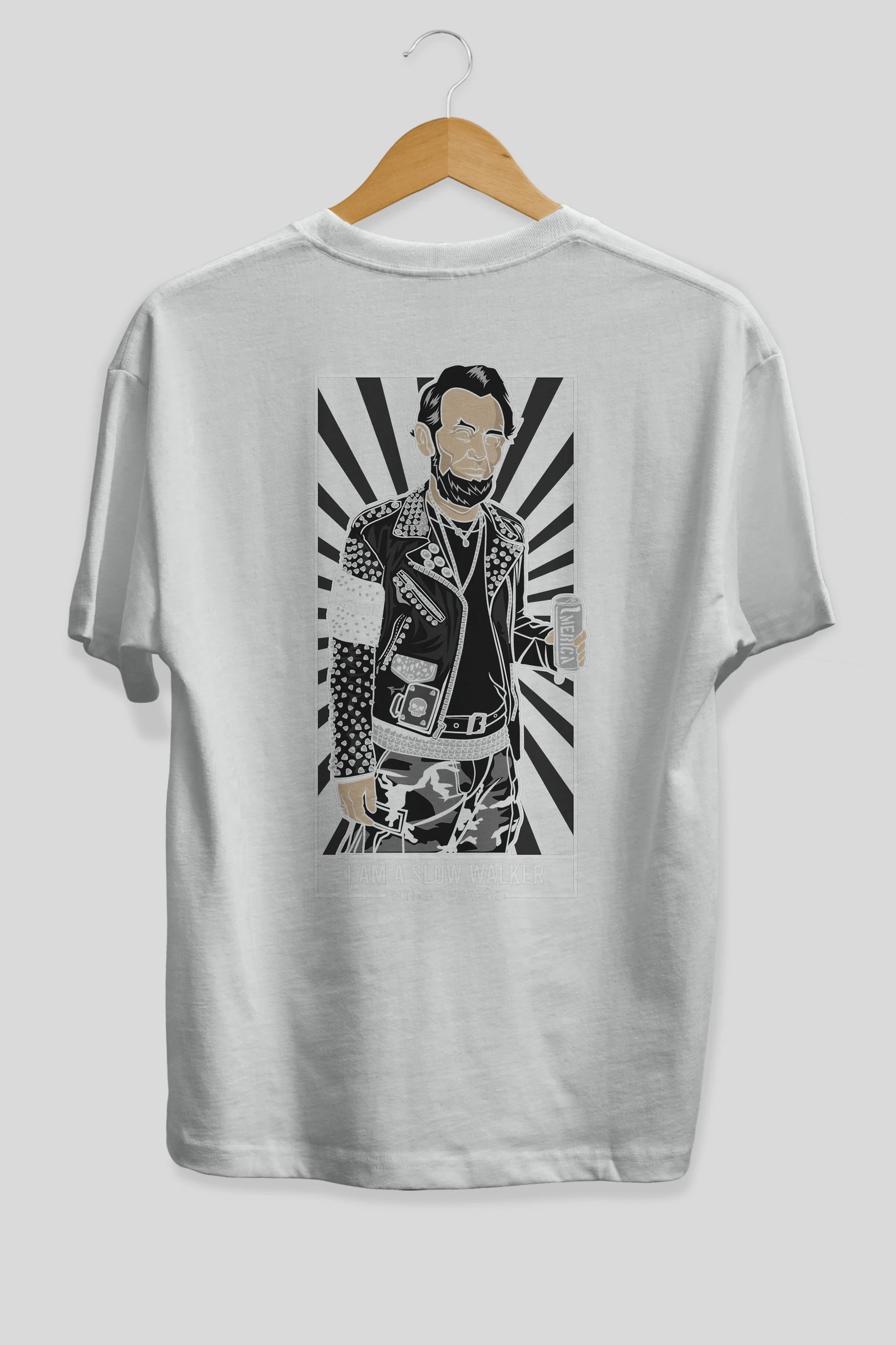 Lincoln Street Punk Arka Baskılı Oversize t-shirt Erkek Kadın Unisex %100 Pamuk tişort