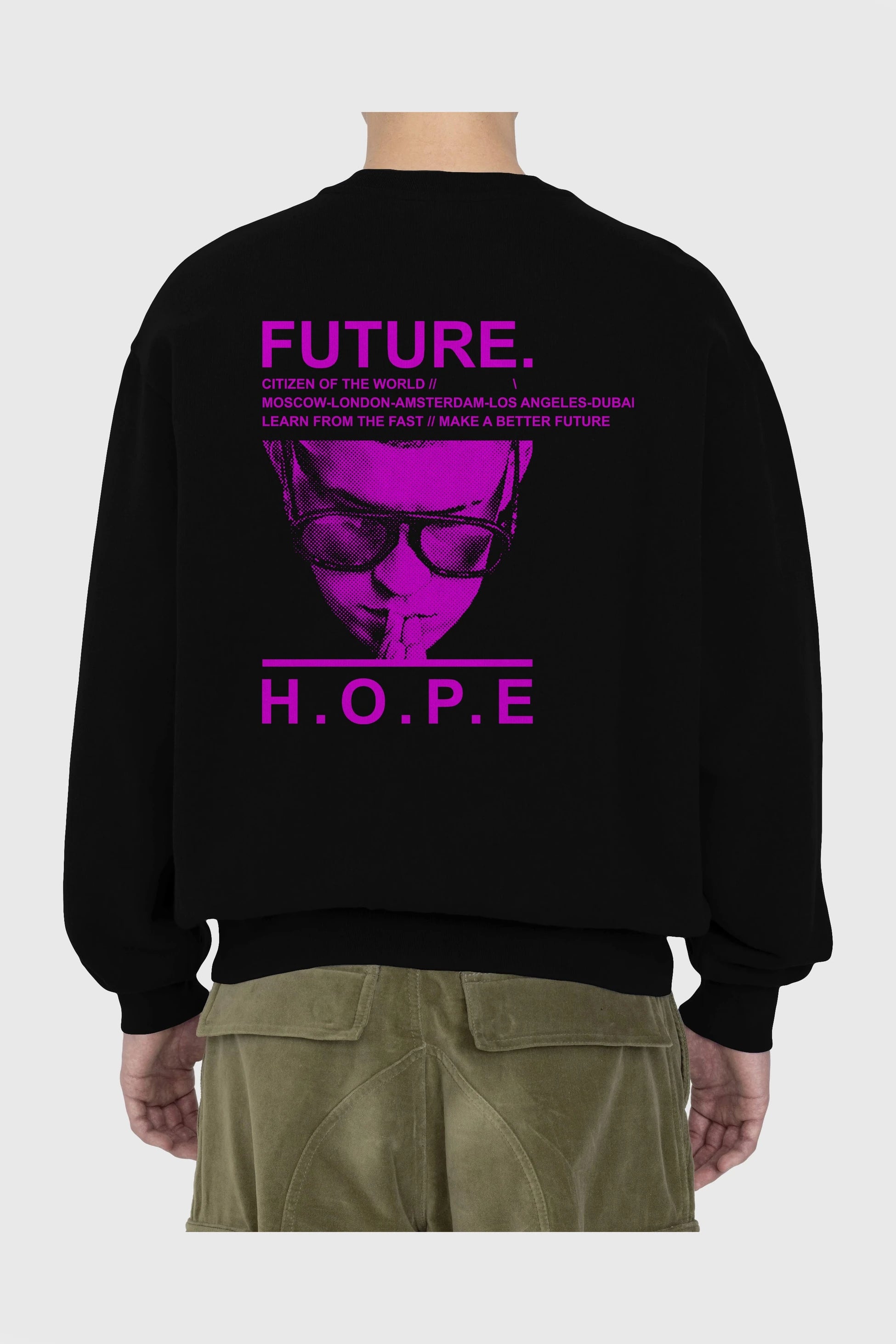 Future Hope Arka Baskılı Oversize Sweatshirt Erkek Kadın Unisex