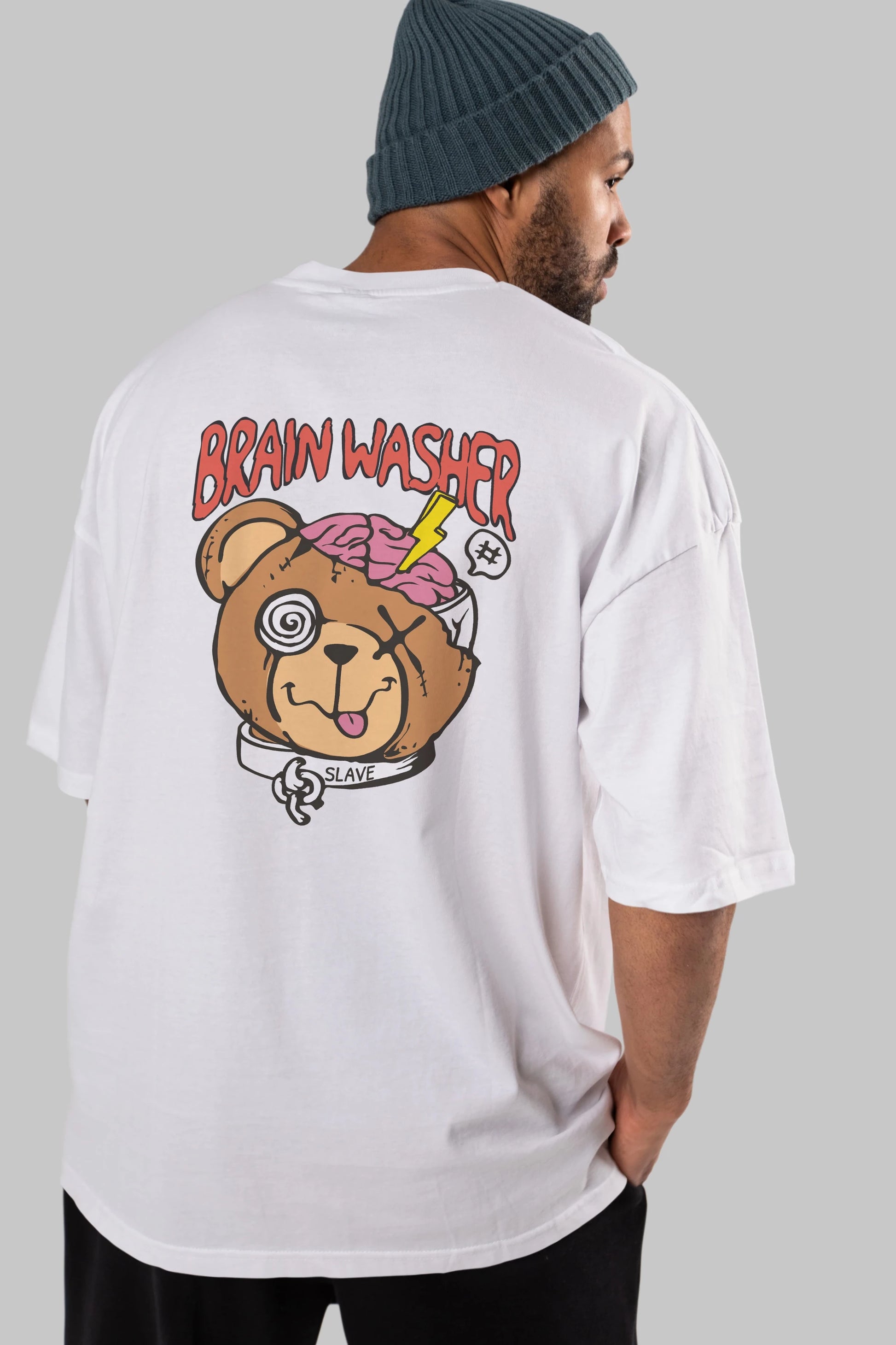 Brain Washer Arka Baskılı Oversize t-shirt Erkek Kadın Unisex