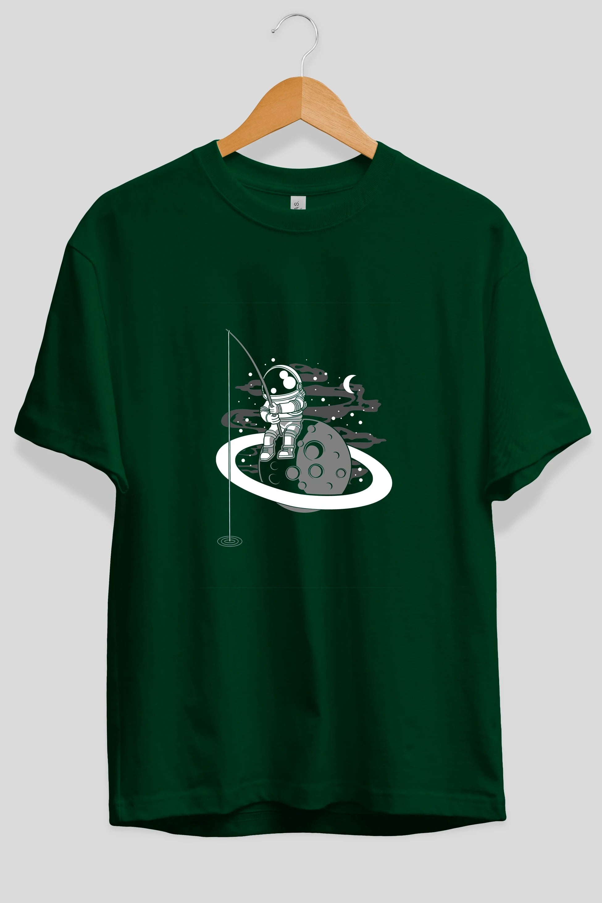 Astronaut  Fishing Ön Baskılı Oversize t-shirt Erkek Kadın Unisex