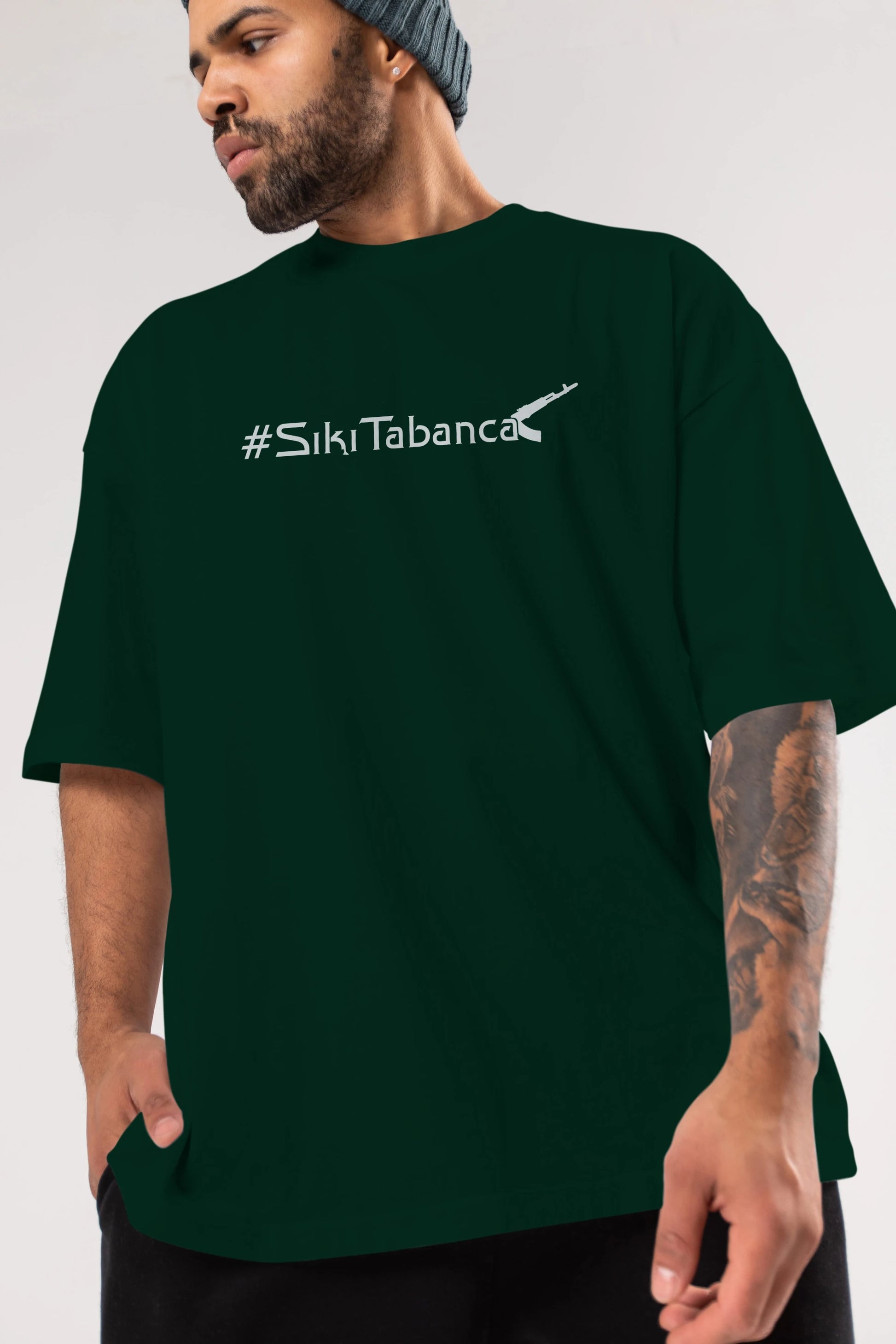 Sıkı Tabanca Ön Baskılı Oversize t-shirt %100 pamuk Erkek Kadın Unisex