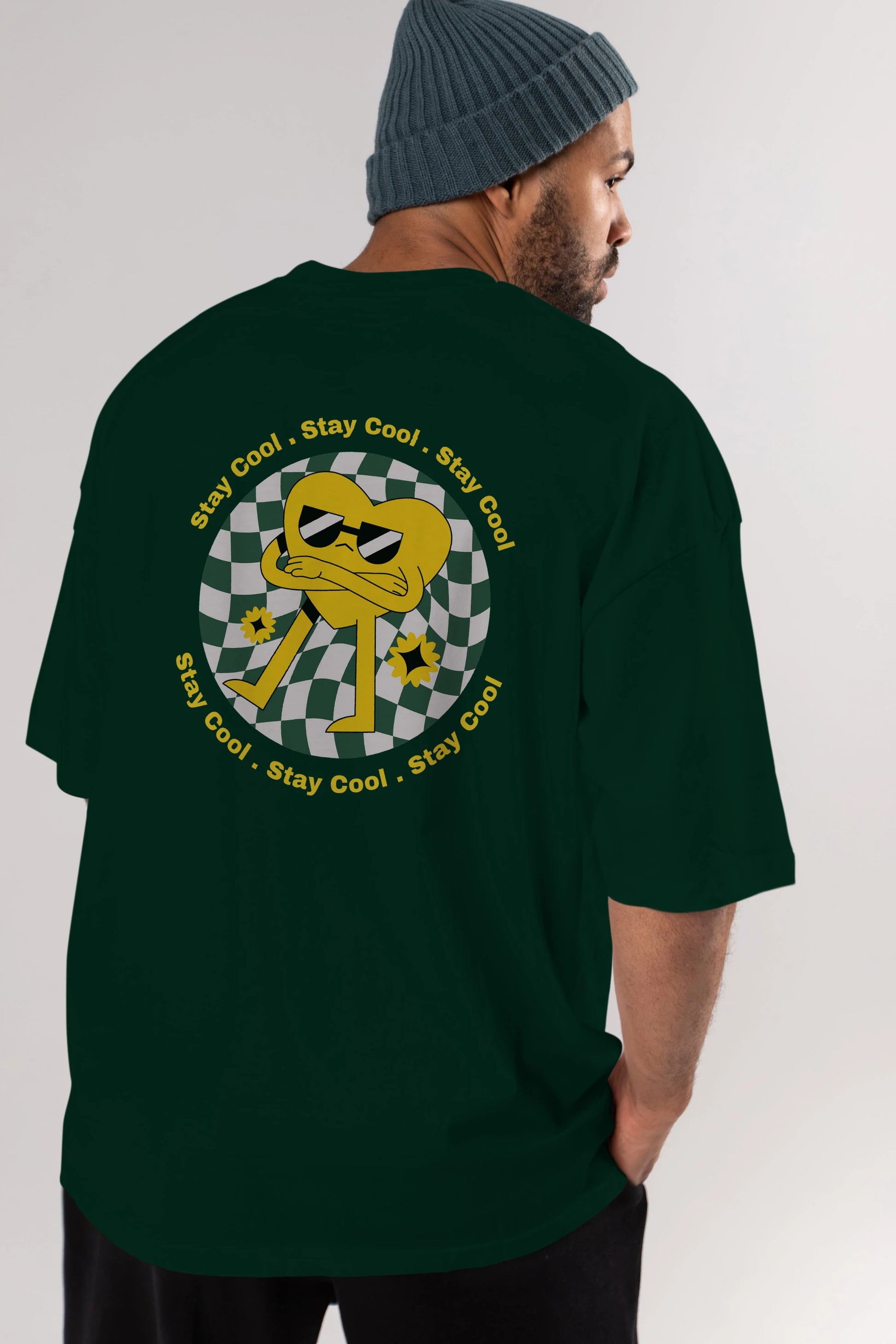 Stay Cool Yazılı Arka Baskılı Oversize t-shirt Erkek Kadın Unisex