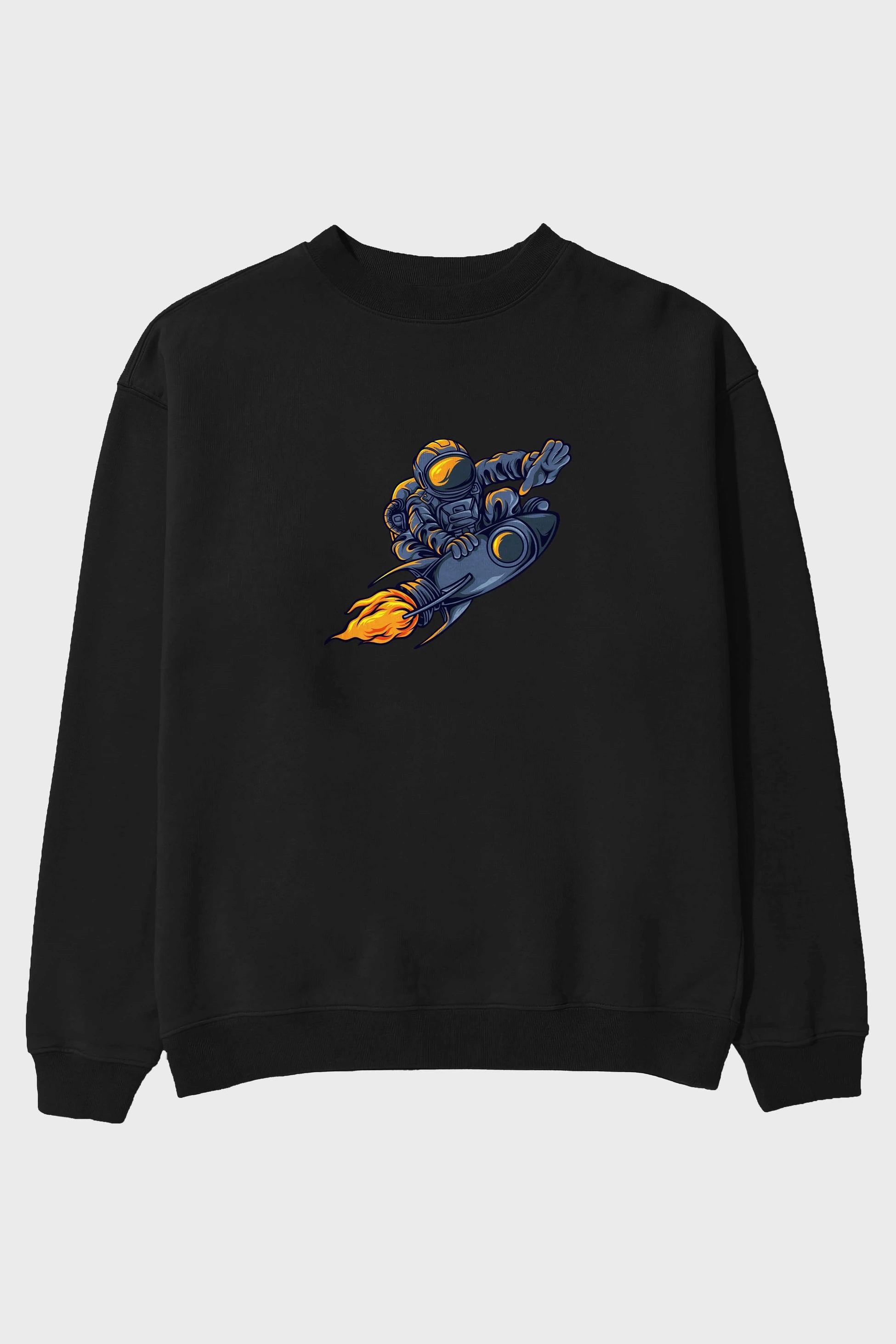 Astrocket Illustration Tshirt Ön Baskılı Oversize Sweatshirt Erkek Kadın Unisex
