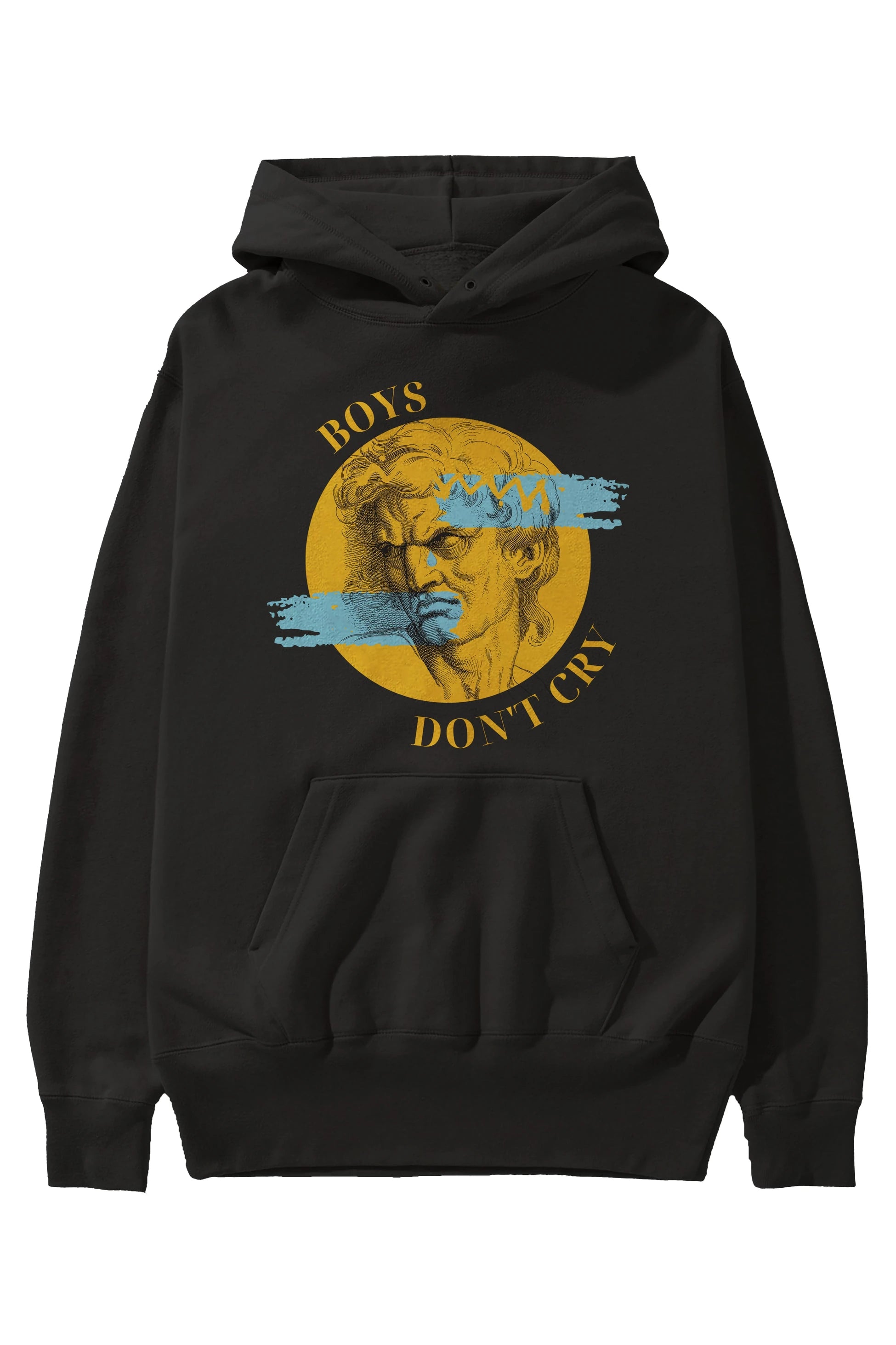 Boys Don't Cry Yazılı Ön Baskılı Oversize Hoodie Kapüşonlu Sweatshirt Erkek Kadın Unisex