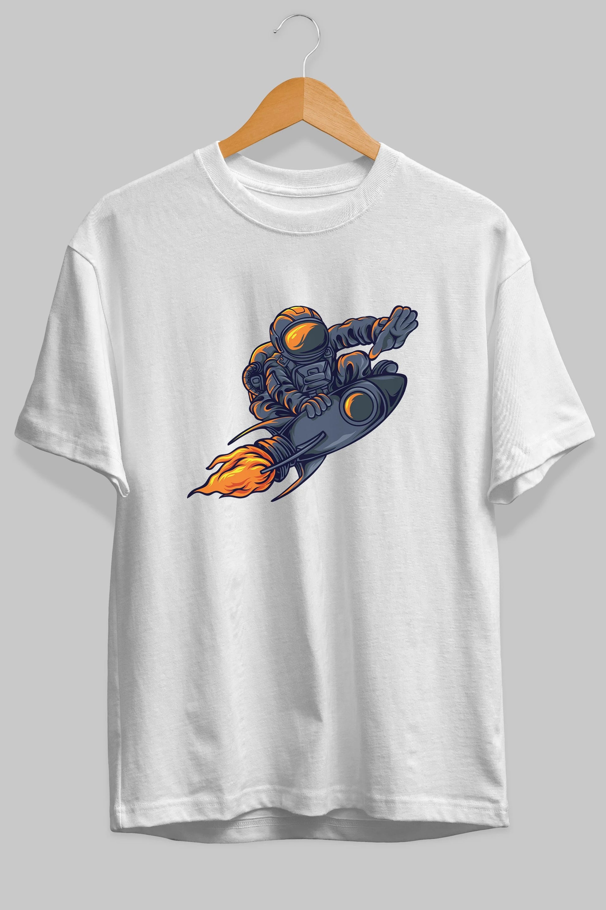 Astrocket Illustration Tshirt Ön Baskılı Oversize t-shirt Erkek Kadın Unisex