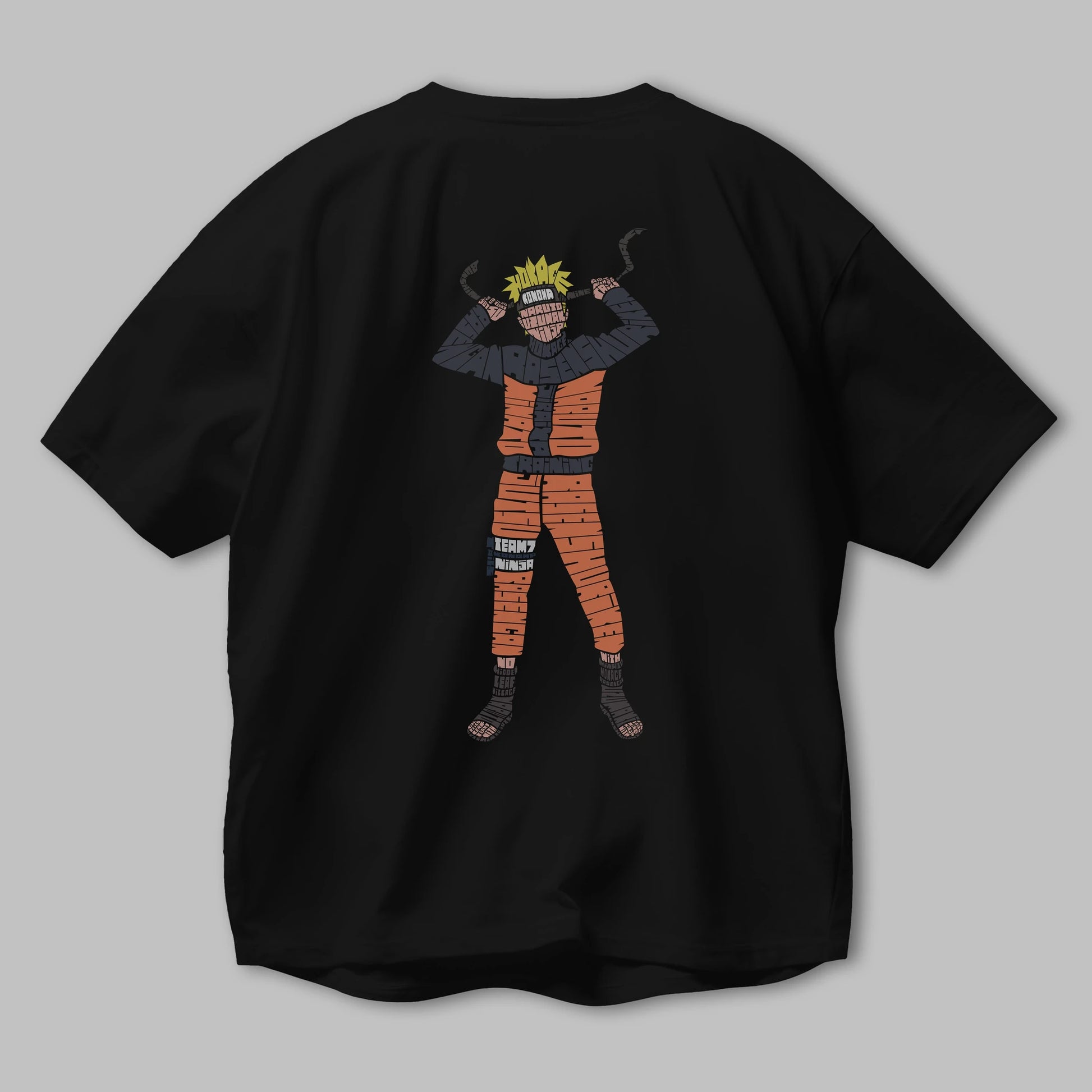 Naruto Arka Baskılı Oversize t-shirt %100 pamuk Erkek Kadın Unisex