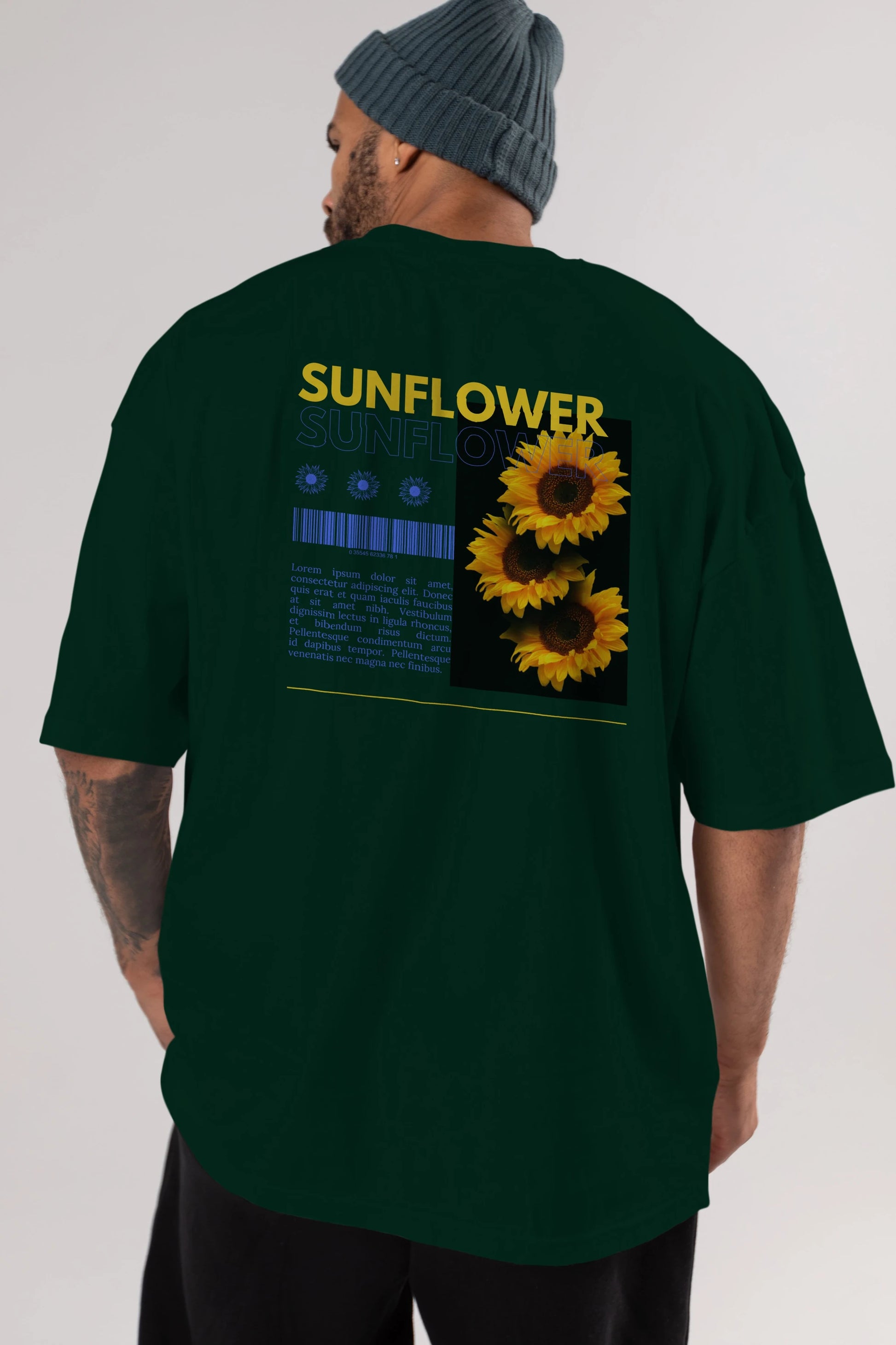 Sunflower Arka Baskılı Oversize t-shirt Erkek Kadın Unisex