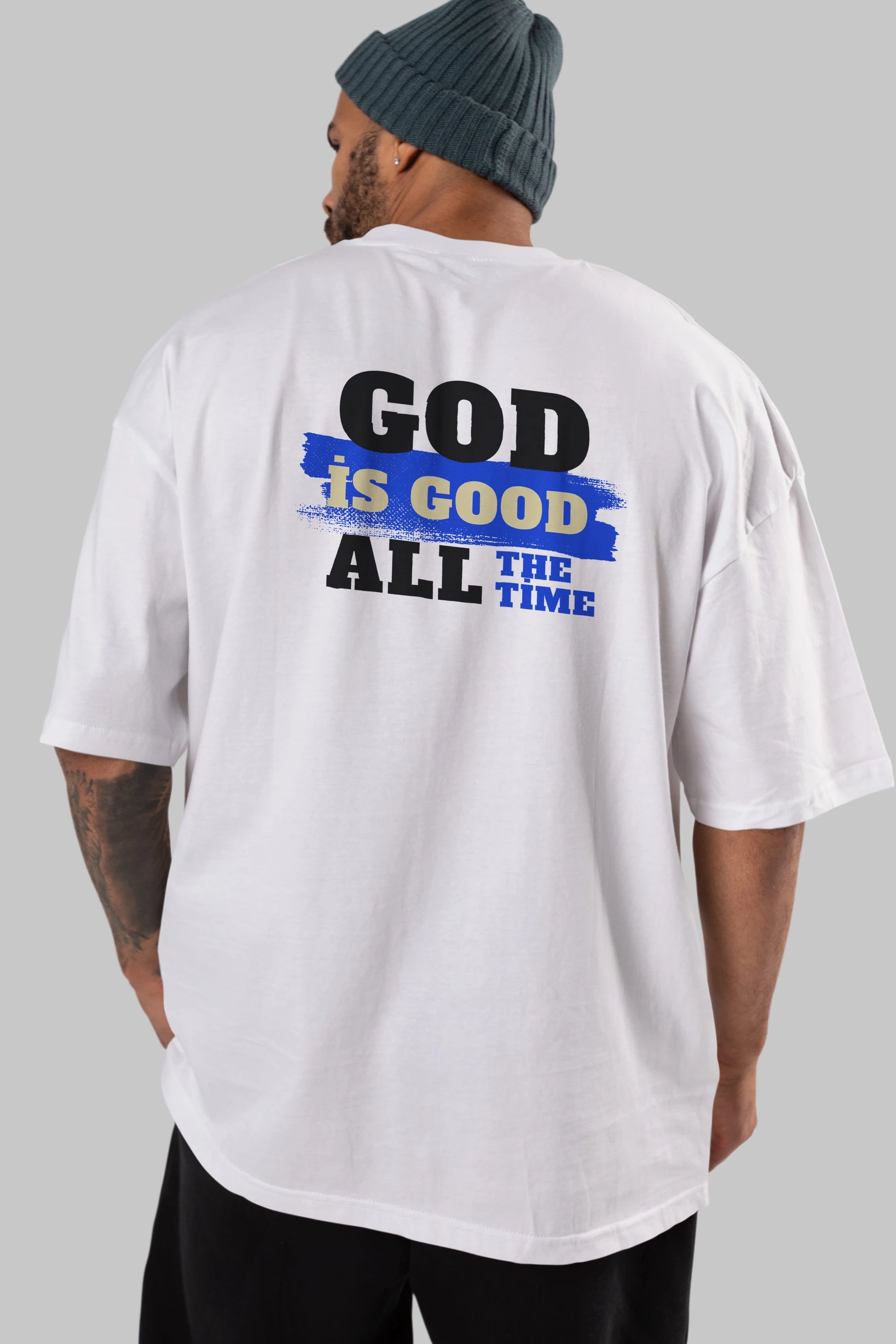 God is Good Yazılı Arka Baskılı Oversize t-shirt Erkek Kadın Unisex